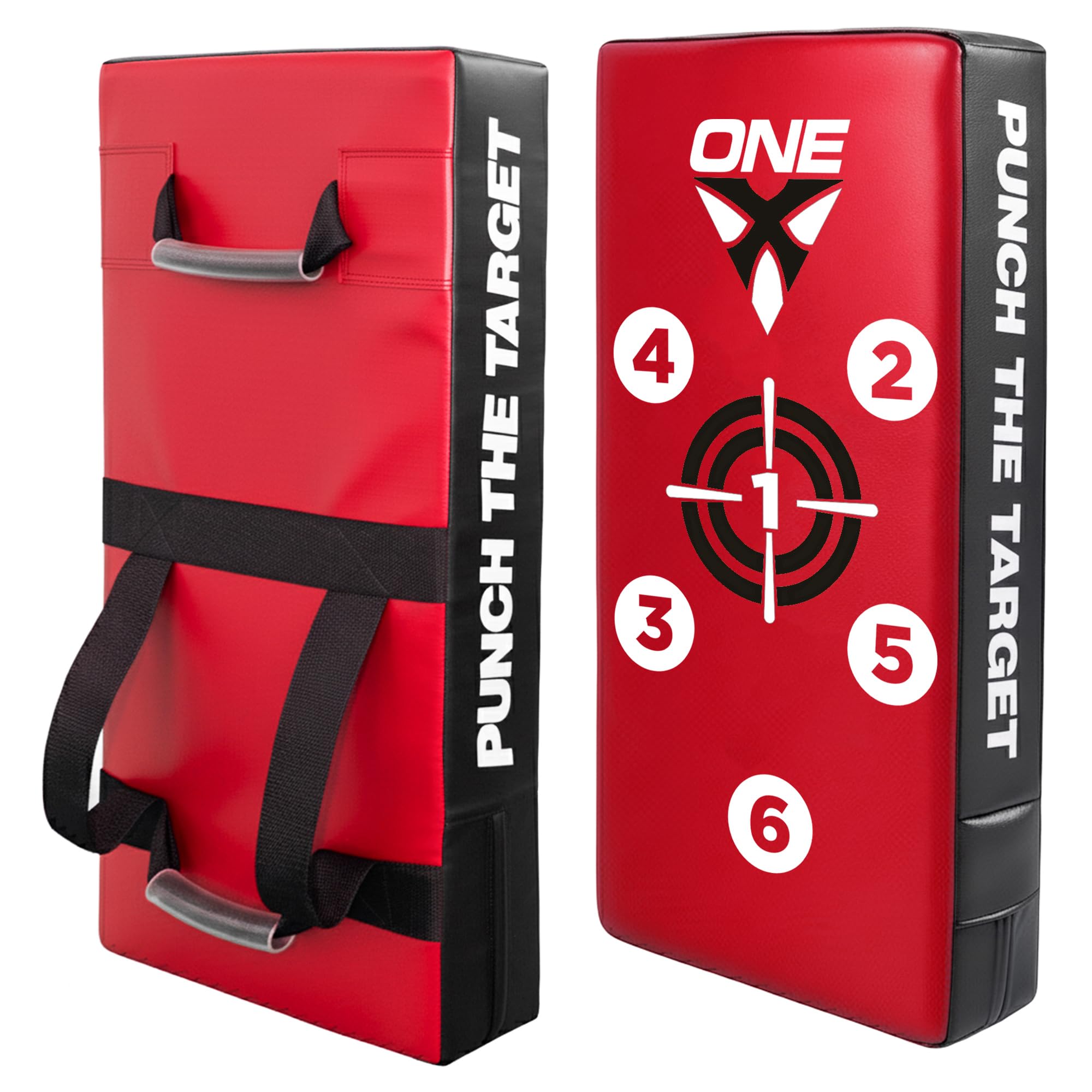 Kick Shield Muay Thai Kickboxing, 66CM Large Heavy Kicking Striking Body Pad, Punching Foot Target MMA Boxing Training, 2 Handles, Martial Arts Karate TKD Taekwondo (RED)