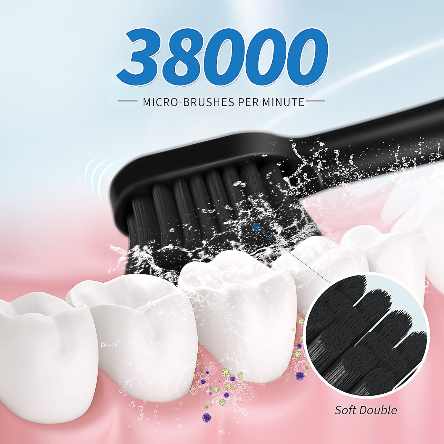 Aolbea Electric Toothbrushes Black, Soft Soni Toothbrush with Travel