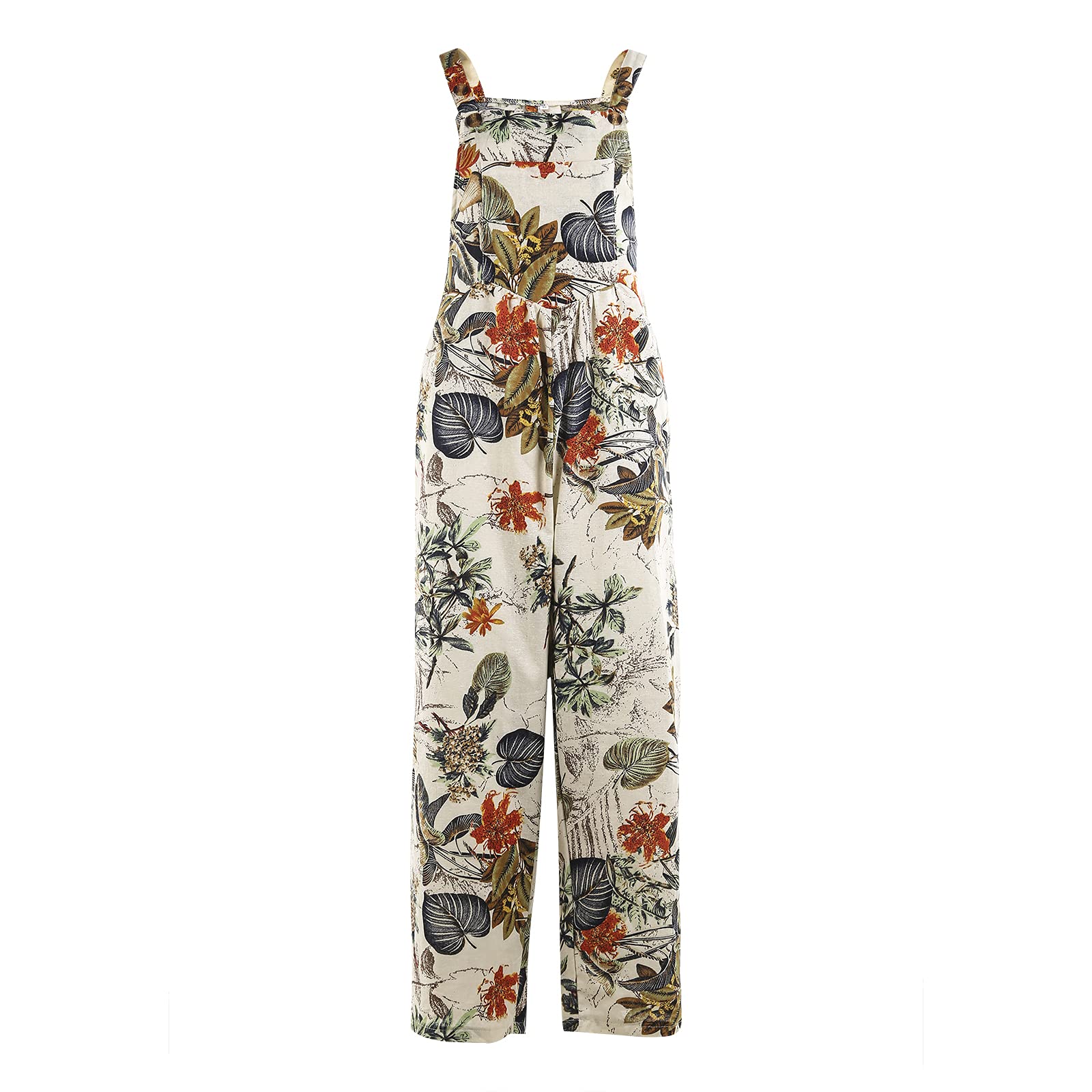 YILEEGOO Salopette décontractée en coton et lin pour femme, pantalon large