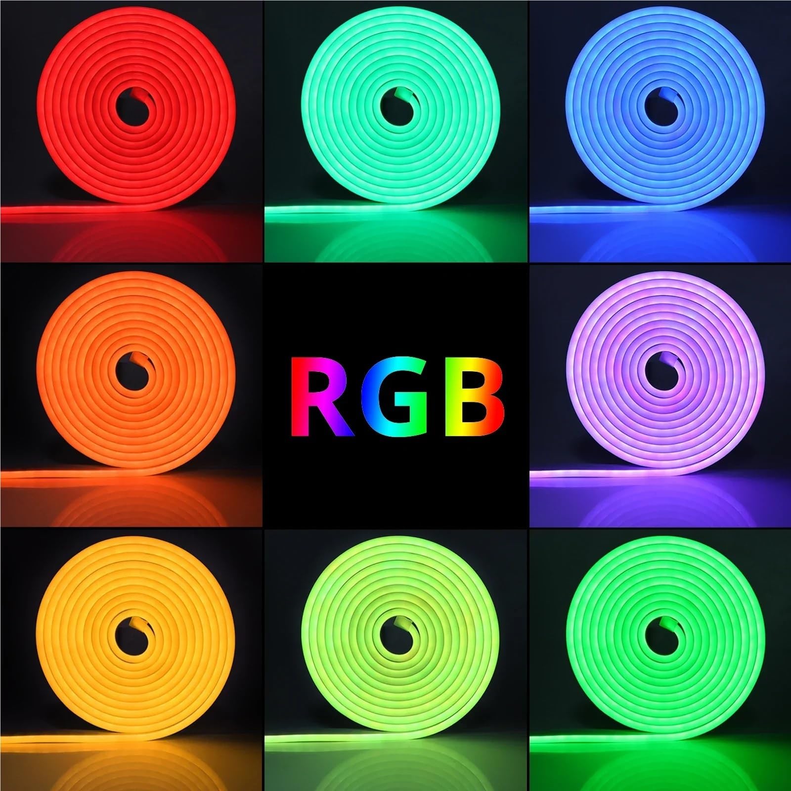 LED Neon Light Strip With Tuya Intelligent Control RGB Waterproof Rope Suitable For Outdoor Decoration Of Houses(15M Neon light strip)
