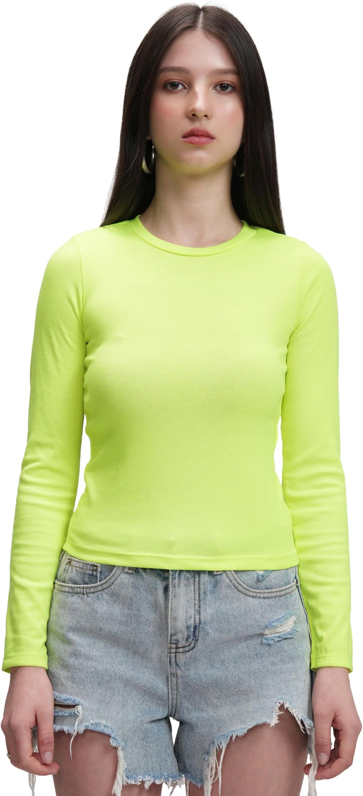 Women's Regular Round Neck Fitted Full Sleeves Top | Simple & Stylish | Perfect for Casual & Everyday Wear | Tops for Woman | Women Tops | Stylish Top