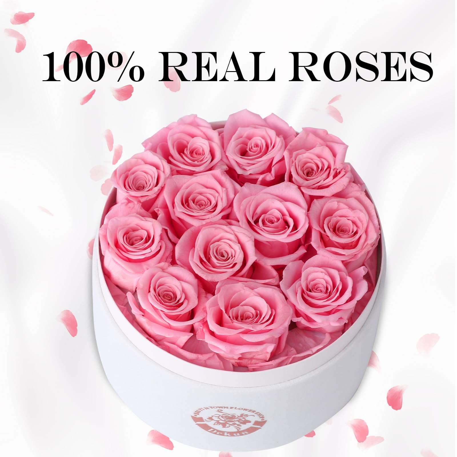 Dekun Preserved Roses Gift Box,12 Genuine Roses,Premium Fresh Cut Roses, Real Roses That Last a Year,Gifts for Women (Pink) - Image 2