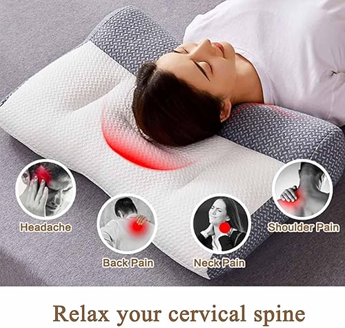 Miniatura 3 de Sohobloo - Almohada de cuello ergonómica de plumón de ganso para cuello, almohada nimecal, almohadas para el cuello, aumenta el sueño con almohada