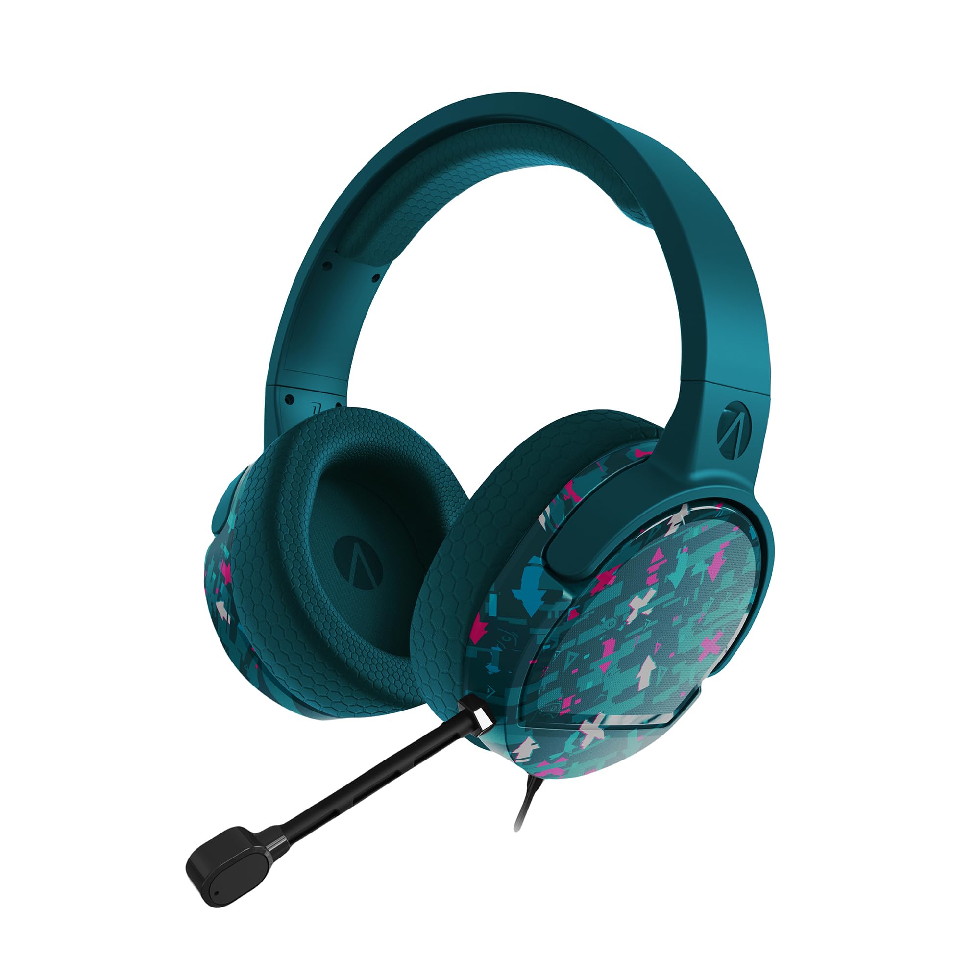 STEALTH Auriculares Gaming Panther Glitch - Verde Azulado, Over Ear compatibles con PS4/PS5, Xbox, Switch, PC con micrófono Flexible, Jack de 3.5mm, Cable de 1.5m, Ligero, cómodo y Duradero