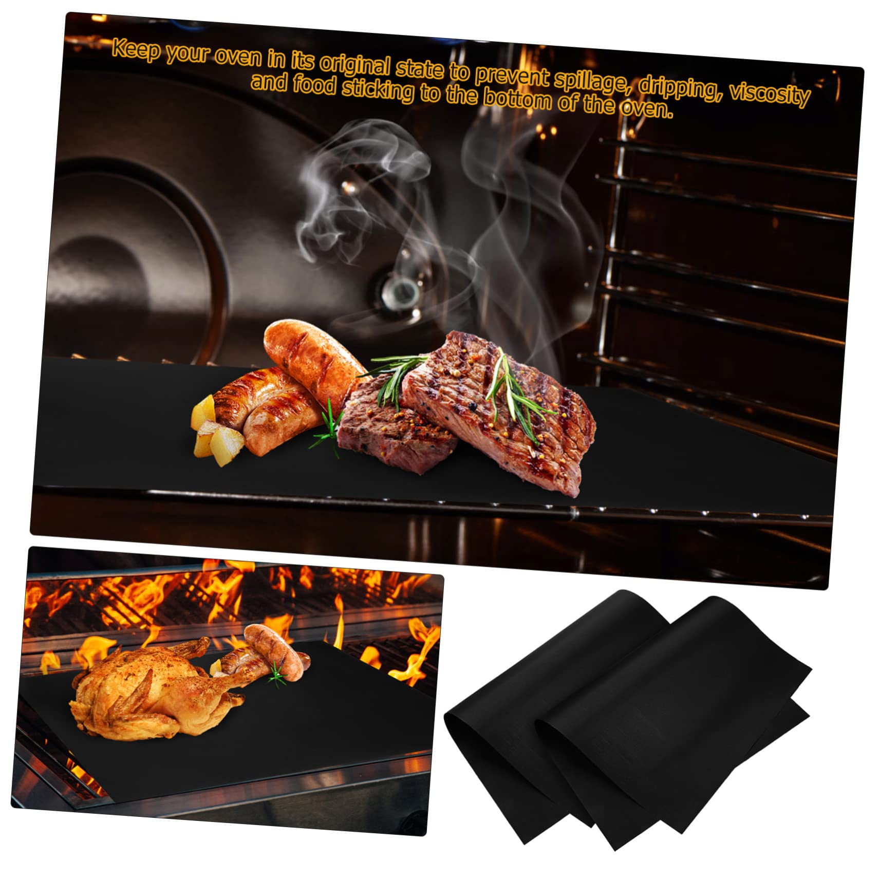 SOIMISS 9pièces Tapis De Four Antiadhésif Doublure Réutilisable Pour Plaque De Cuisson Résistant Chaleur Pour Barbecue Et Cuisson Au Four