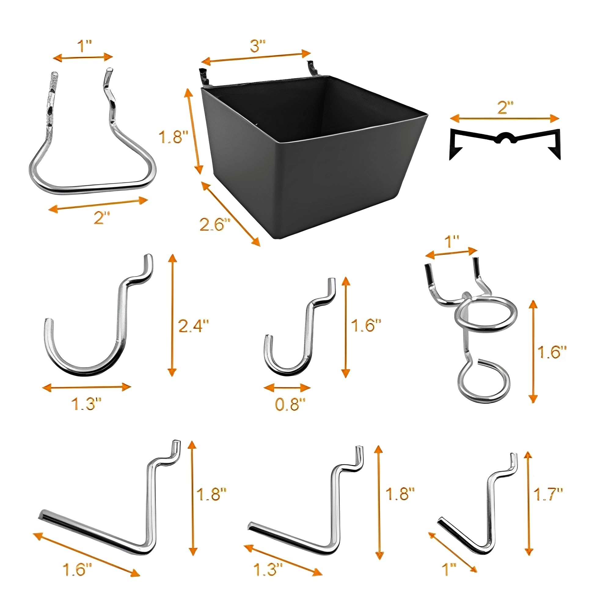 80PCS Set Di Gancio a Chiodo, Accessori Per Gancio a Foro, Accessori Per Gancio a Chiodo Con Gancio In Metallo, Set Di Gancio Per Utensili Hardware, Adatto Per Garage Del Supermercato