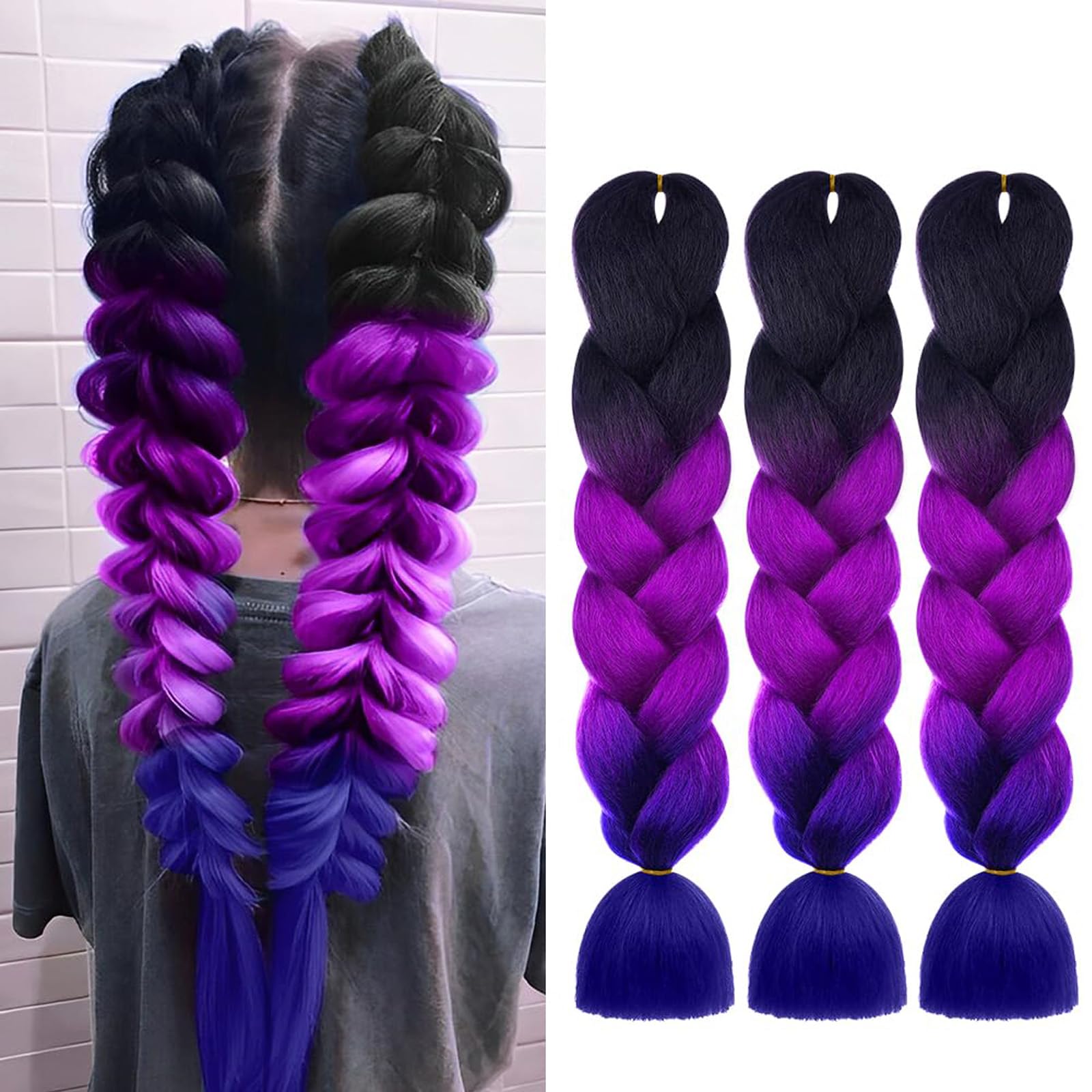 Haar Flechten Extensions, 3 Stck Einflechten Haar Flechten, Jumbo Braids  Hair Extensions Synthetic, Kanekalon Braid Hair, Haare Flechten, Braids  Extensions, fr Haar Box Braid zum Einflechten Zpfe : Amazon.de: Kosmetik
