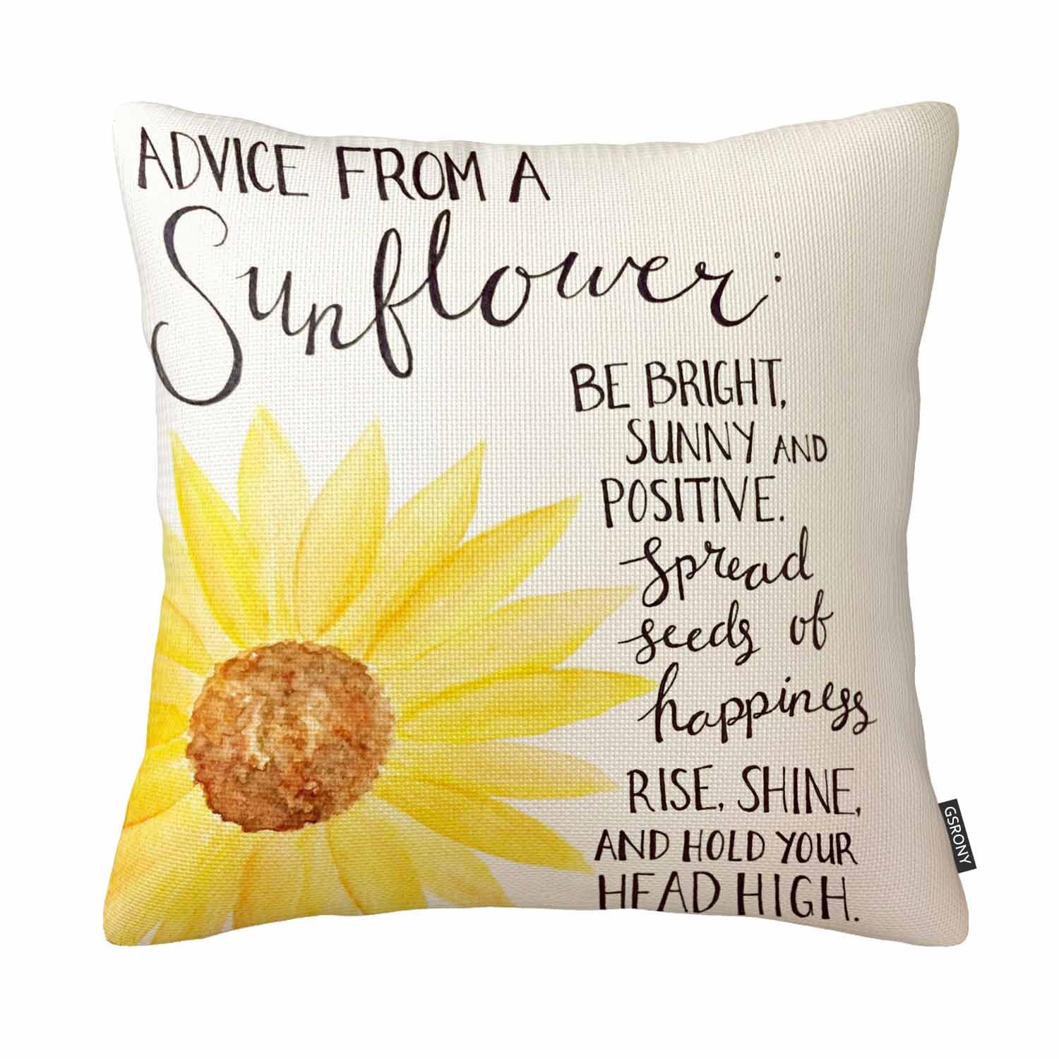 GSRONY Sunflower Throw Pillow Covers Advice from A Sunflower Print Cushion Pillow Case Home Decor Pillowcase 18x18 Inches