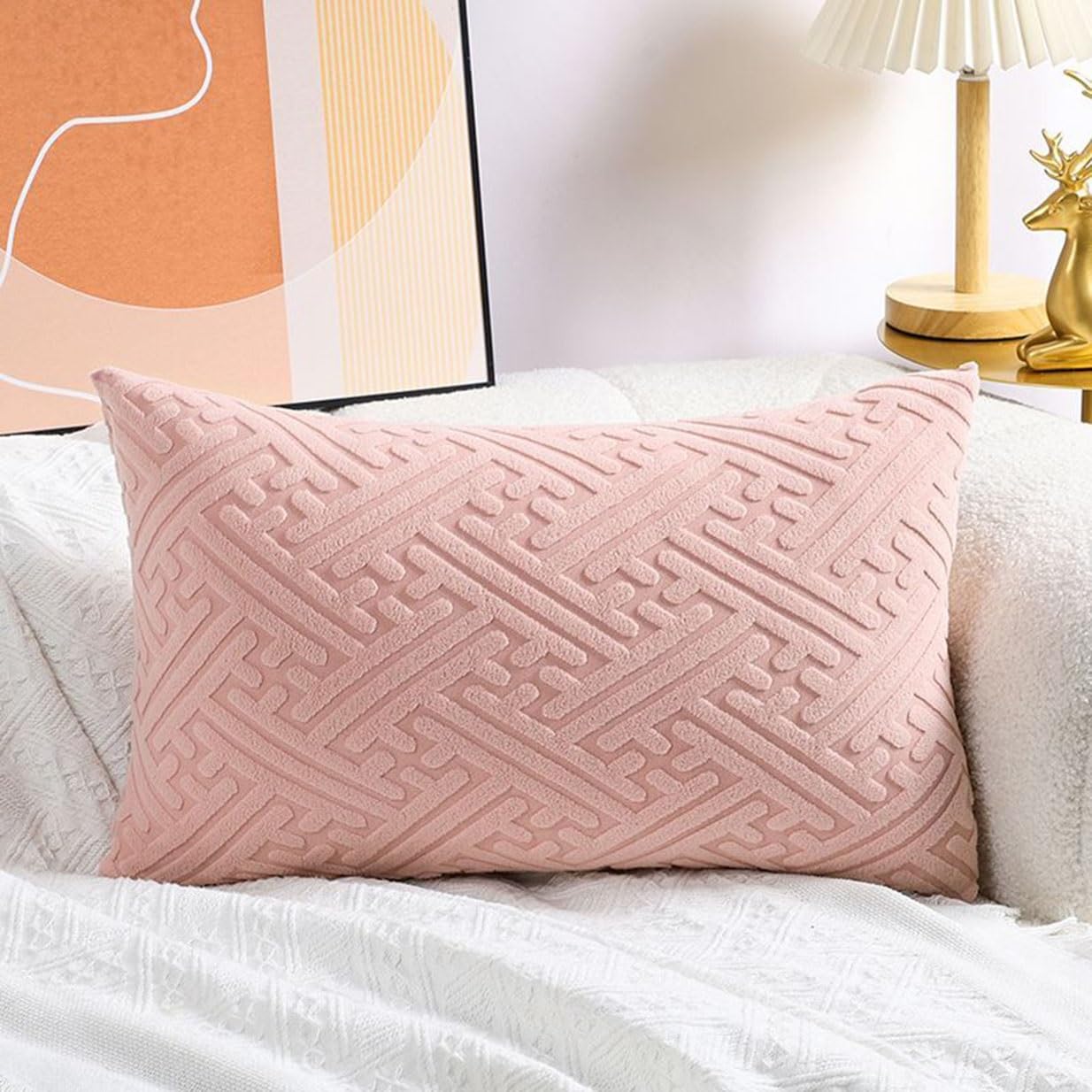 SWJ-swjssb Super King Size Pillow Cases,Square Rectangle Cushion Covers Soft Corduroy Stretch Throw Pillow Cover Various Sizes Decorative Pillowcases For Bedroom Sofa Pillows(Pink,40x70cm/16x28inch)