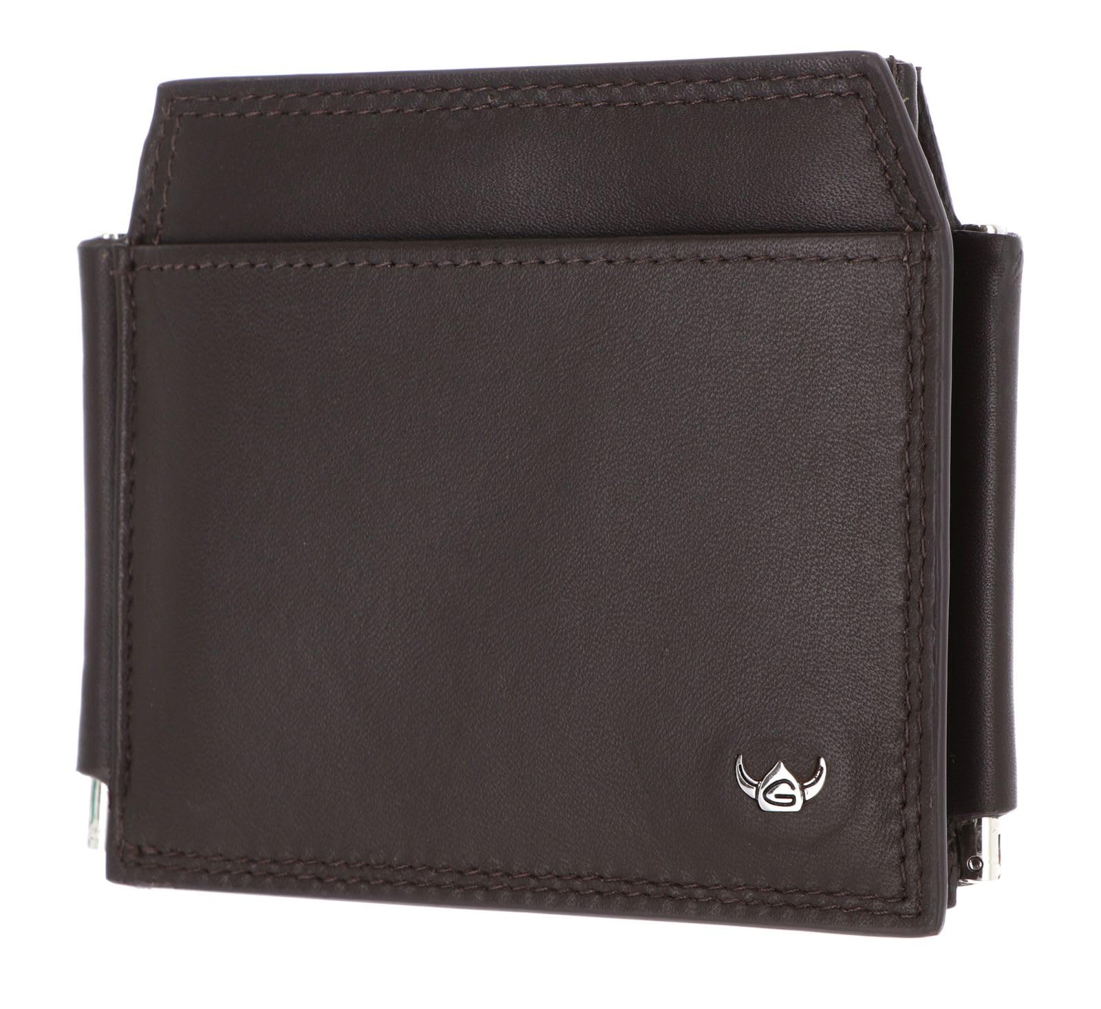 Golden Head Leder Geldklammer Kartenhalter Polo RFID Protect Clip-Scheintasche 1923 Dunkelbraun