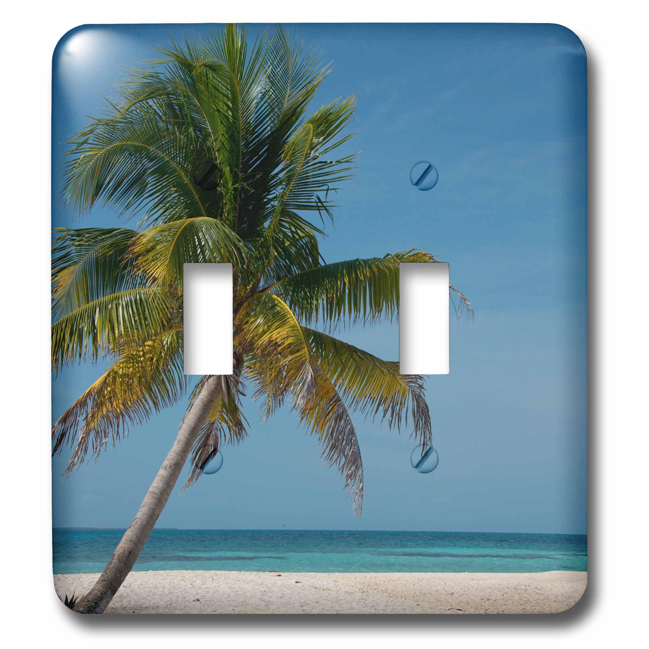 Belize Palmier et plage de sable blanc Goff Caye 3dRose lsp_206888_5 déco murale multicolore