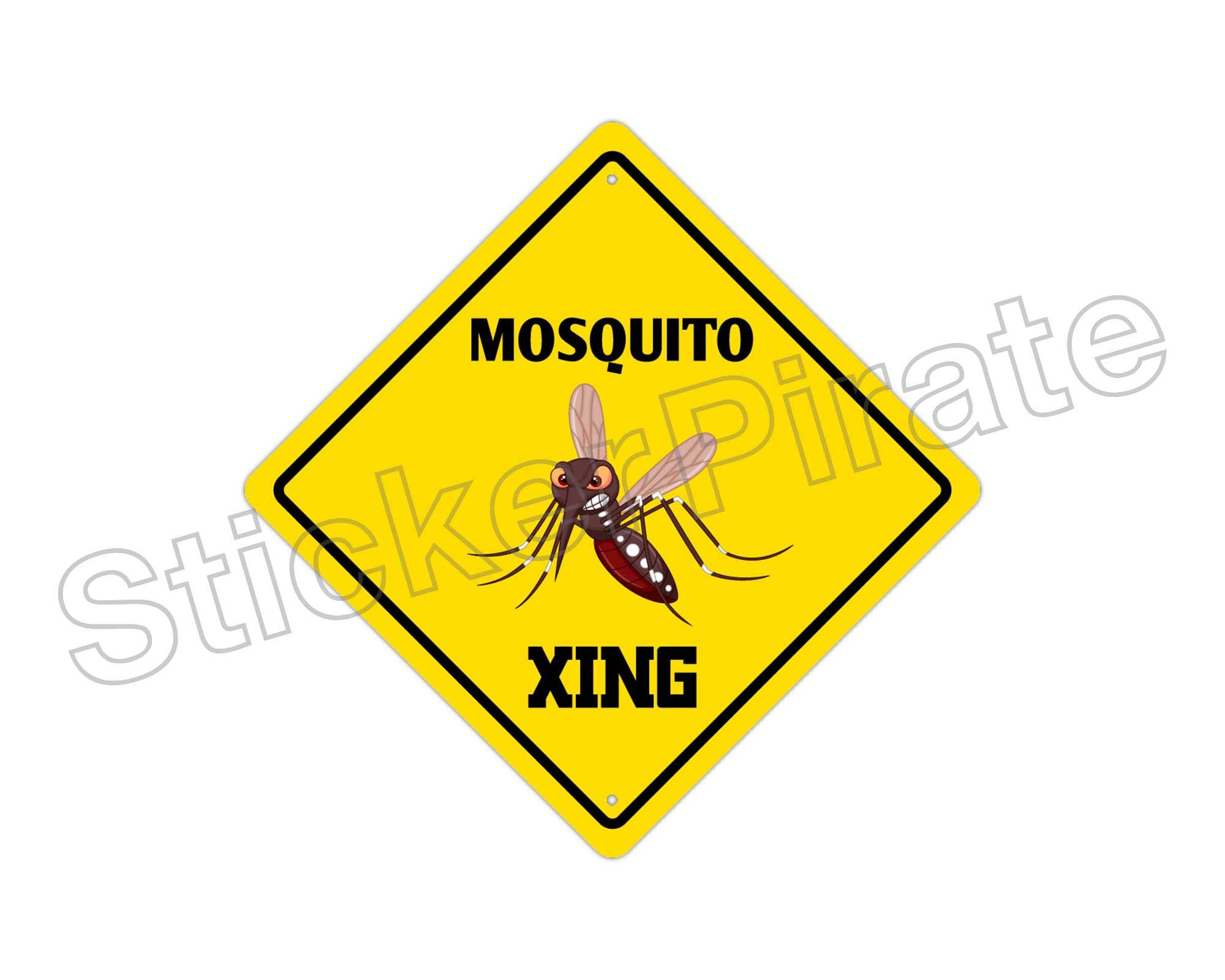 StickerPirate Mosquito Crossing Funny Metal Novelty Sign Aluminum-picture-11
