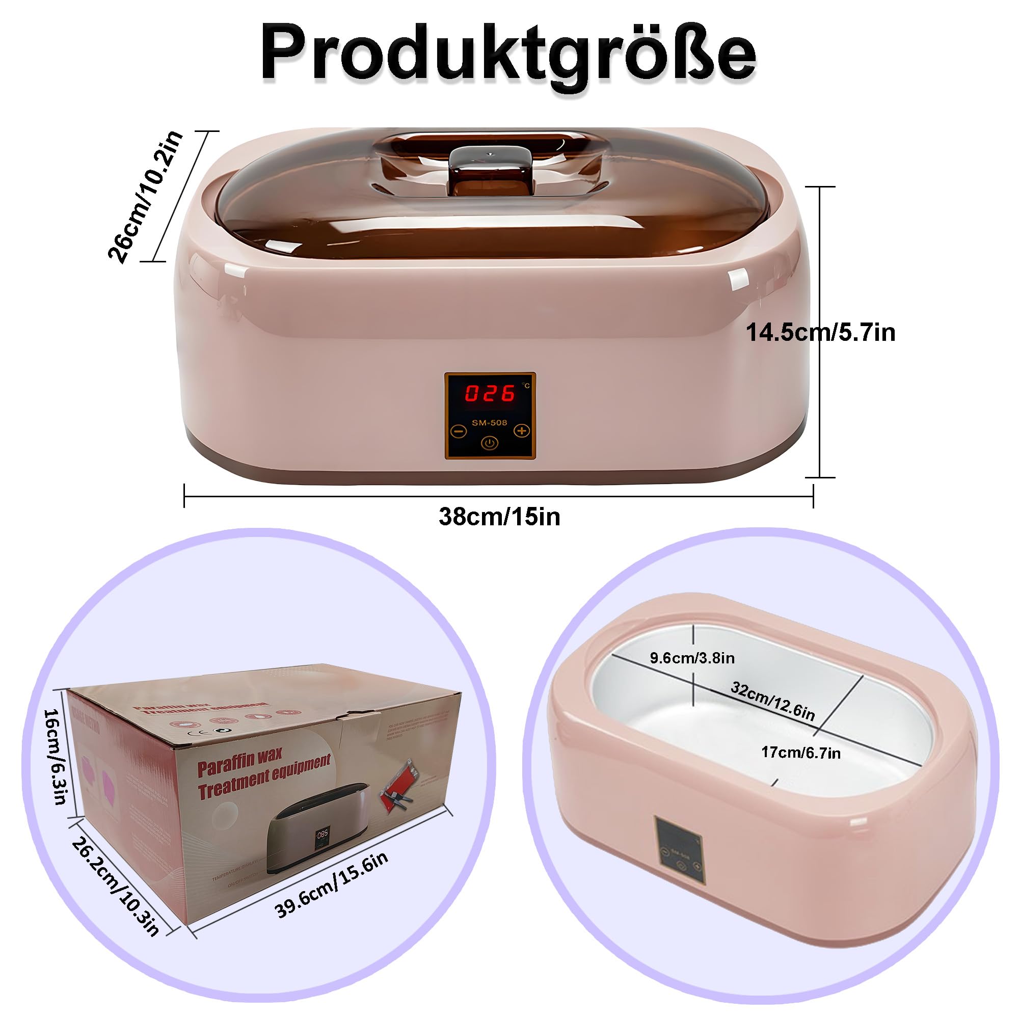 Bain de paraffine 4 litres multifonctionnel mains et pieds avec cire et technologie LED