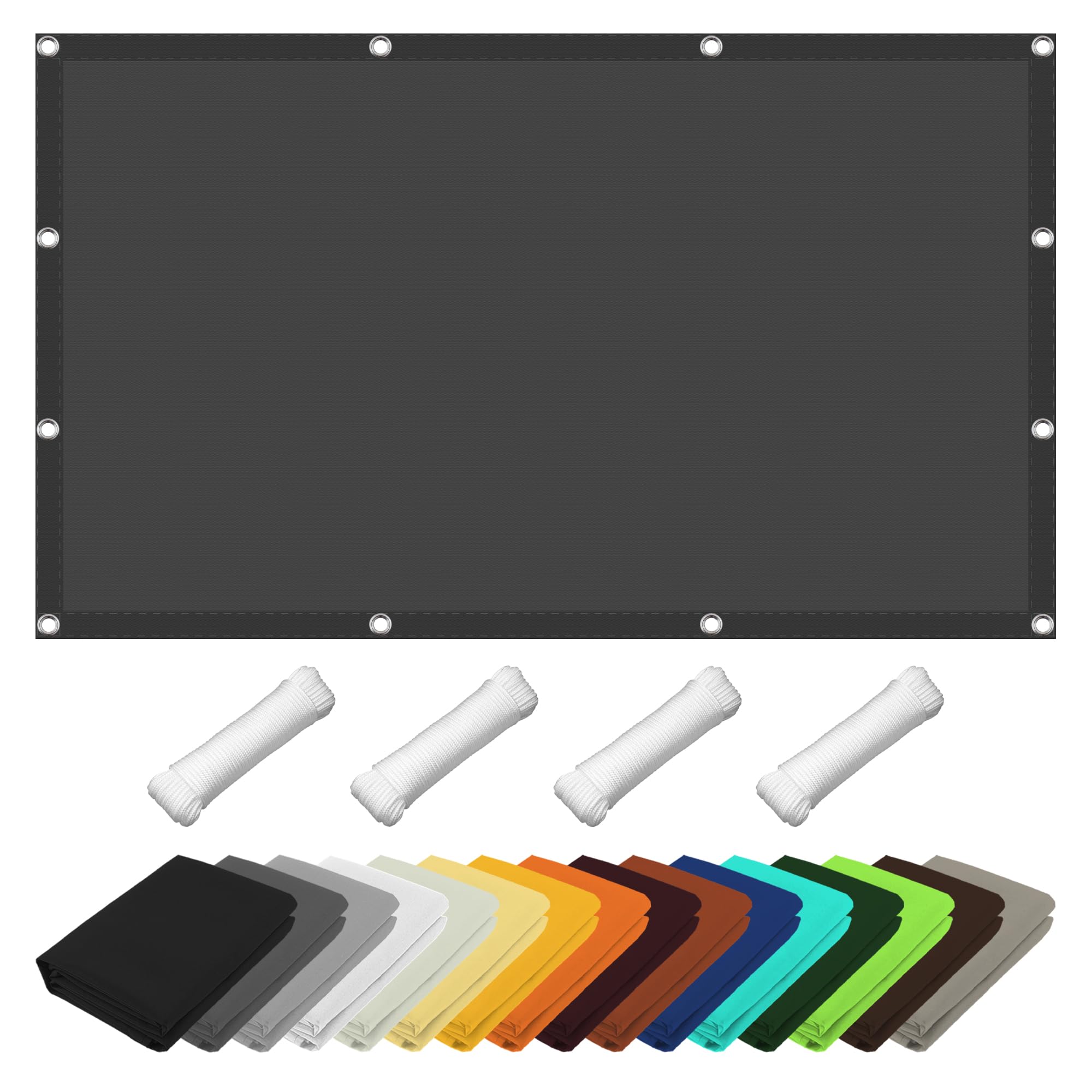 Voiles ombrages rectangulaire contre le ven et les rayons UV sur le balcon