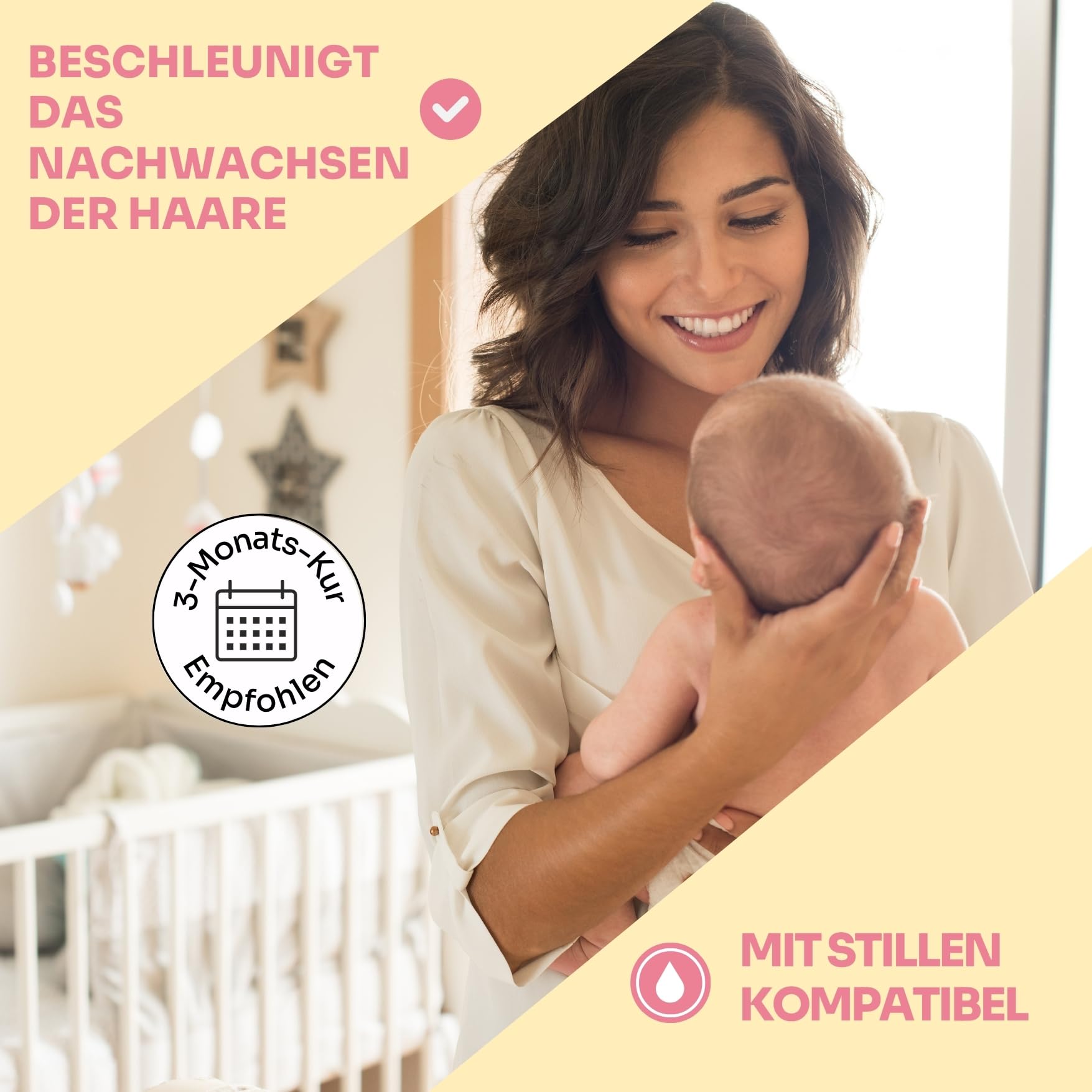 Wochenbett, Postnatal, Nahrungsergänzungsmittel nach der Geburt, Wachstum und Stärkung der Haare | Regeneration der Haut | 60 Gummies