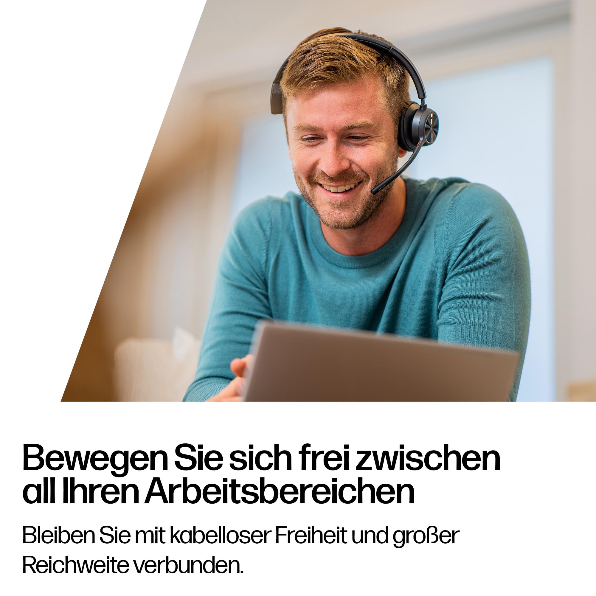 Poly Voyager 4310, schnurloses UC-Headset und Ladestation – Ein-Ohr-Bluetooth-Headset mit Noise Cancelling-Mikrofonarm – Verbindung mit PC/Mac/Mobiltelefon – Kompatibel mit Teams (zertifiziert), Zoom