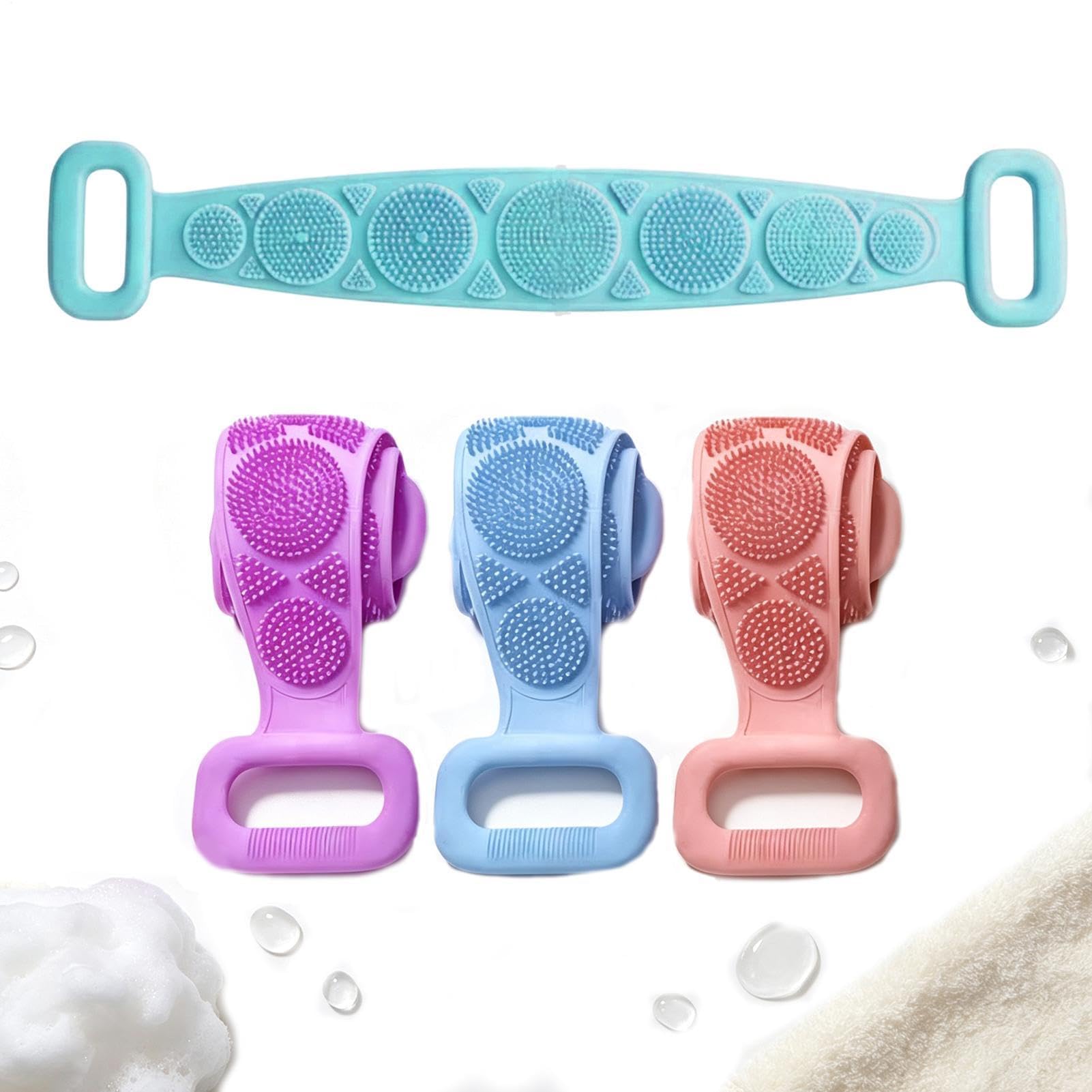 Pack de 4 cepillos exfoliantes corporales de silicona, de doble cara, secado rápido, para cuello, brazos, niños, hombres y mujeres, ideal para baño, gimnasio, viajes