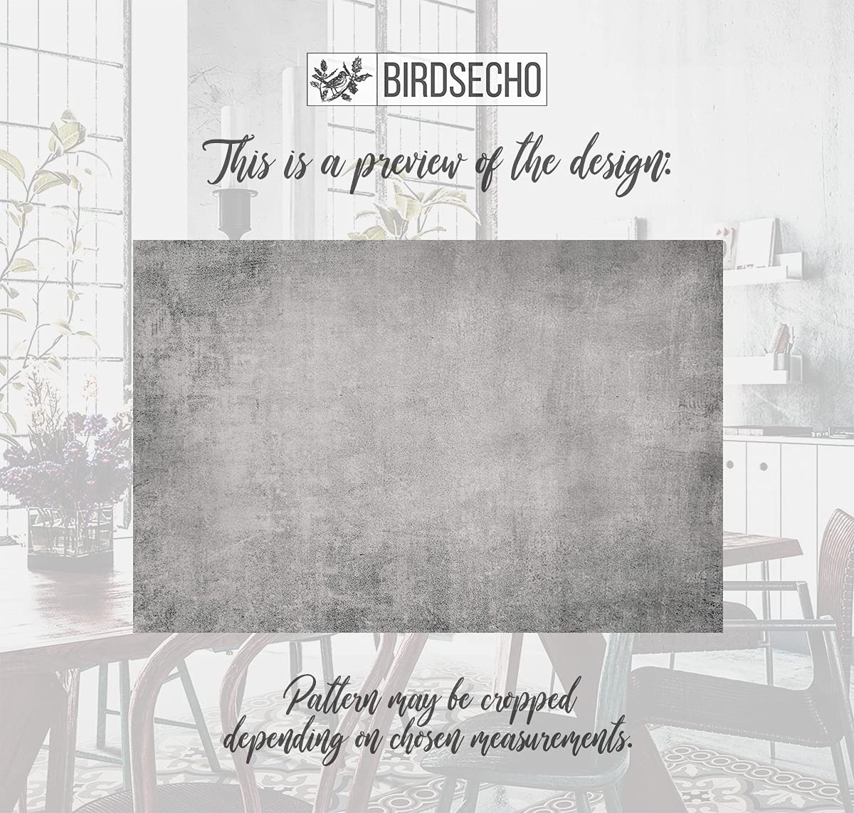 BirdsEcho Tapis en Vinyle de Bain 80x198cm De Salle à Manger PVC Tapis en LinoléumCouverture de Cuisine - Texture concrète