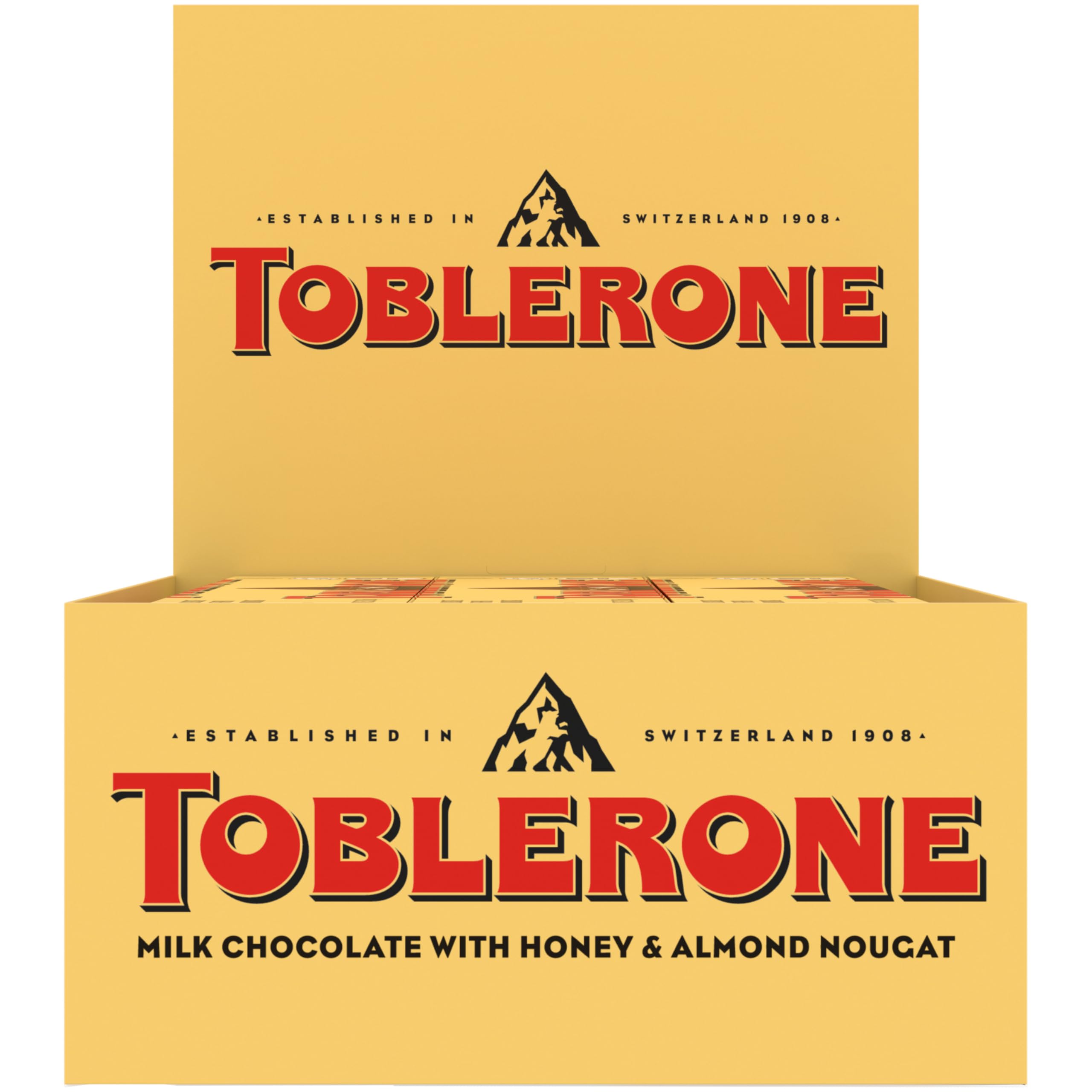 TobleroneMilk Chocolate Bar with Honey and Almond Nougat, Bulk Chocolate, 12 - 3.52 oz Bars
