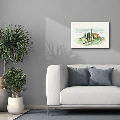 Miniatura 8 de Epic Graffiti "Acuarela Toscana Villa II de Ethan Harper, lienzo para pared, 26 x 18 pulgadas