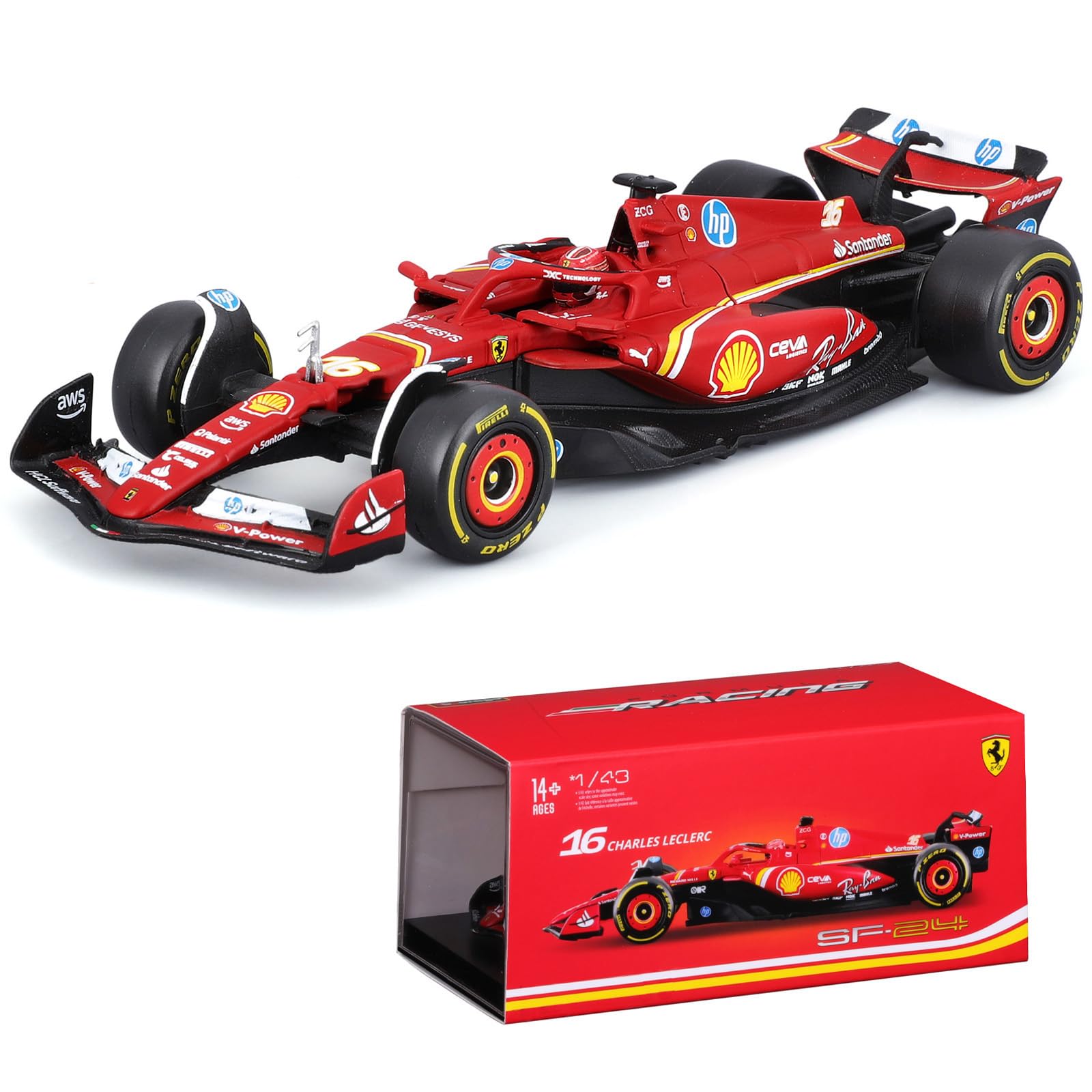 Amazon.com: Xiangtat 1/43 Model for Ferrari SFR SF24 F1 2024