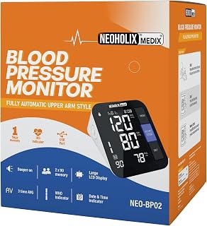 Neoholix Medix Neo-BP02 Digital Blood Pressure Monitor Advanced Accuracy, Compact & User-Friendly Design for Blood Pressure Management