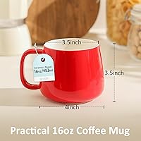 Vista 4 de Teocera 16oz Ceramic Coffee Mugs Set of 4 – Stackable Latte Cups, Microwave, Dishwasher & Oven Safe – Ideal for Coffee, Cappuccino, Hot Chocolate