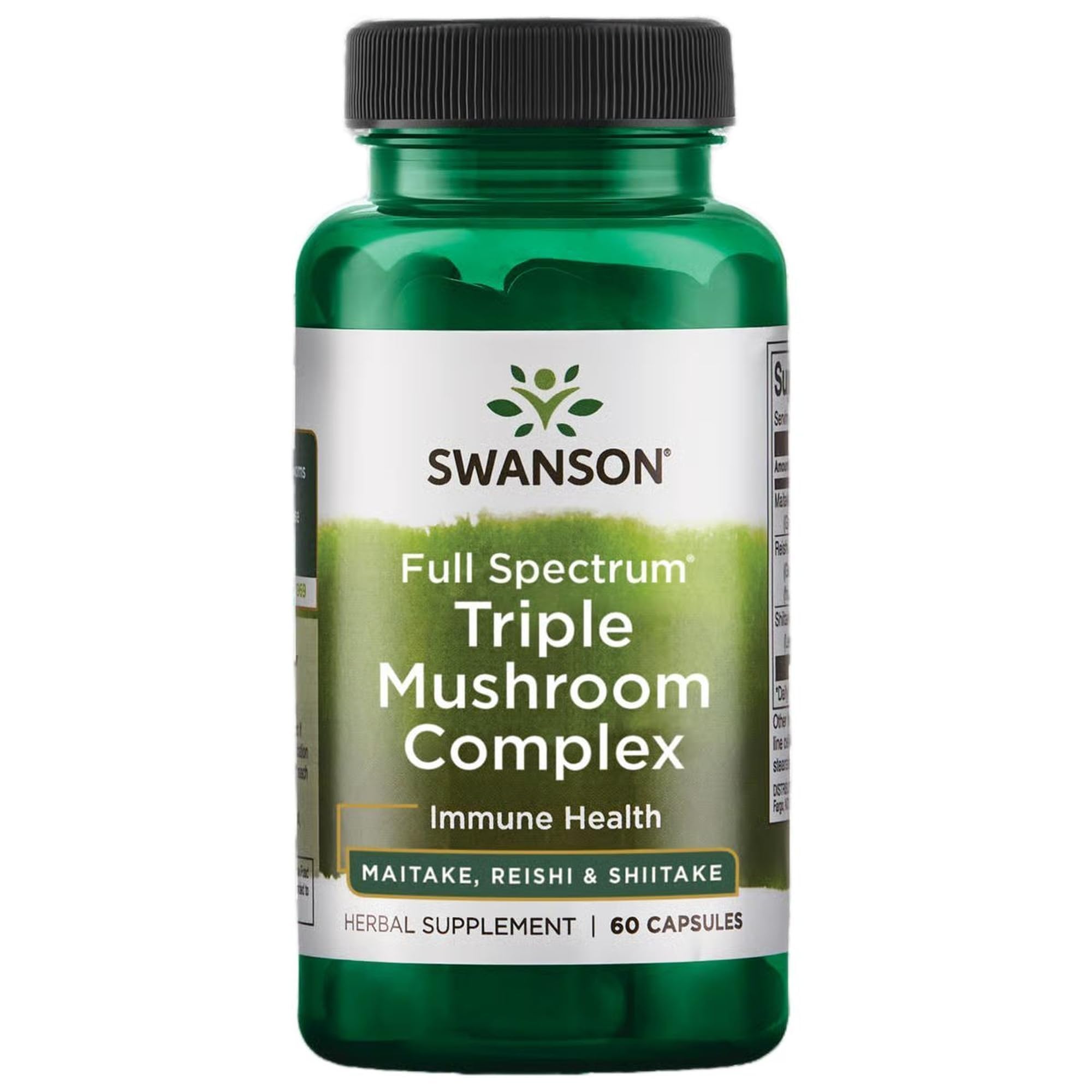 Swanson Full Spectrum Triple Mushroom Complex, 60 Capsules 60 Count (Pack of 1)