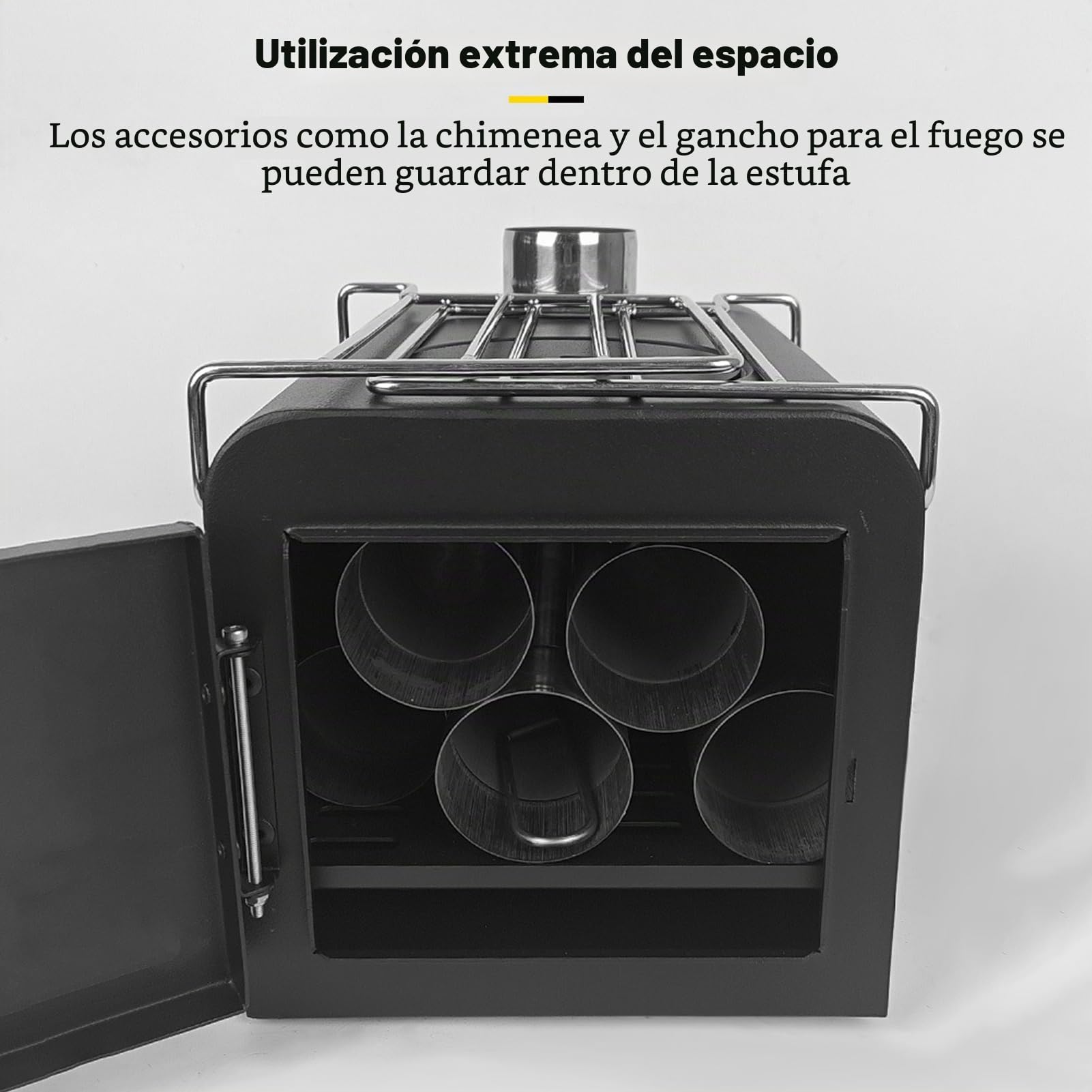 Estufa de Camping sin Humo, Estufa de Leña para Tienda de Campaña Estufa de Leña Portátil para Tiendas de Campaña, Camping, pesca y Senderismo Acampada