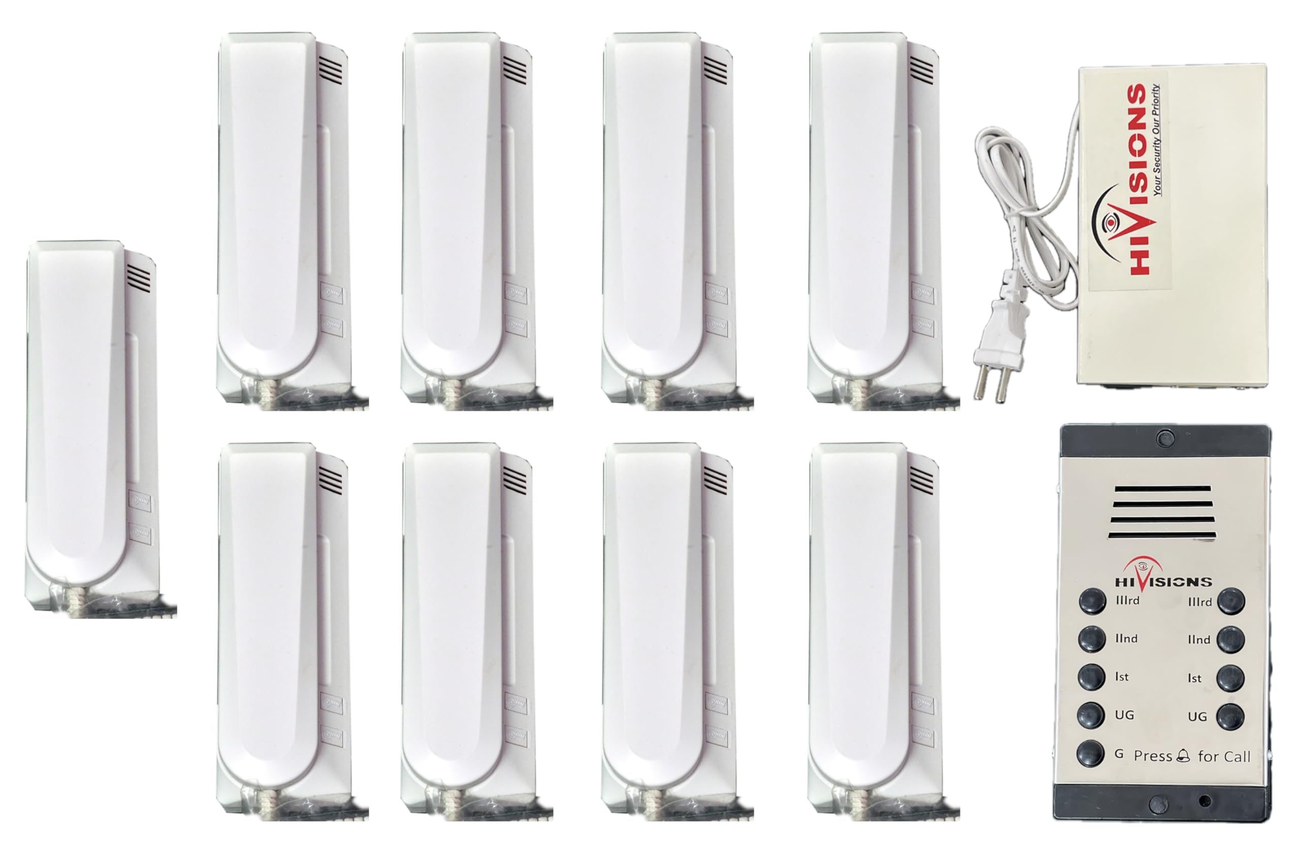 Hivisions Audio Door Phone 9 Bell Set(9 Bell Panel + 9 Handset + 1 Supply)-image-14