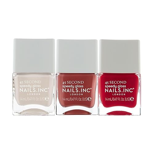 Miniatura 2 de Nails Inc 45 Second Speedy Gloss Spicy Margs Only - Trío de esmaltes de uñas, multicolor, brillante, sin astillas, larga duración, secado rápido,