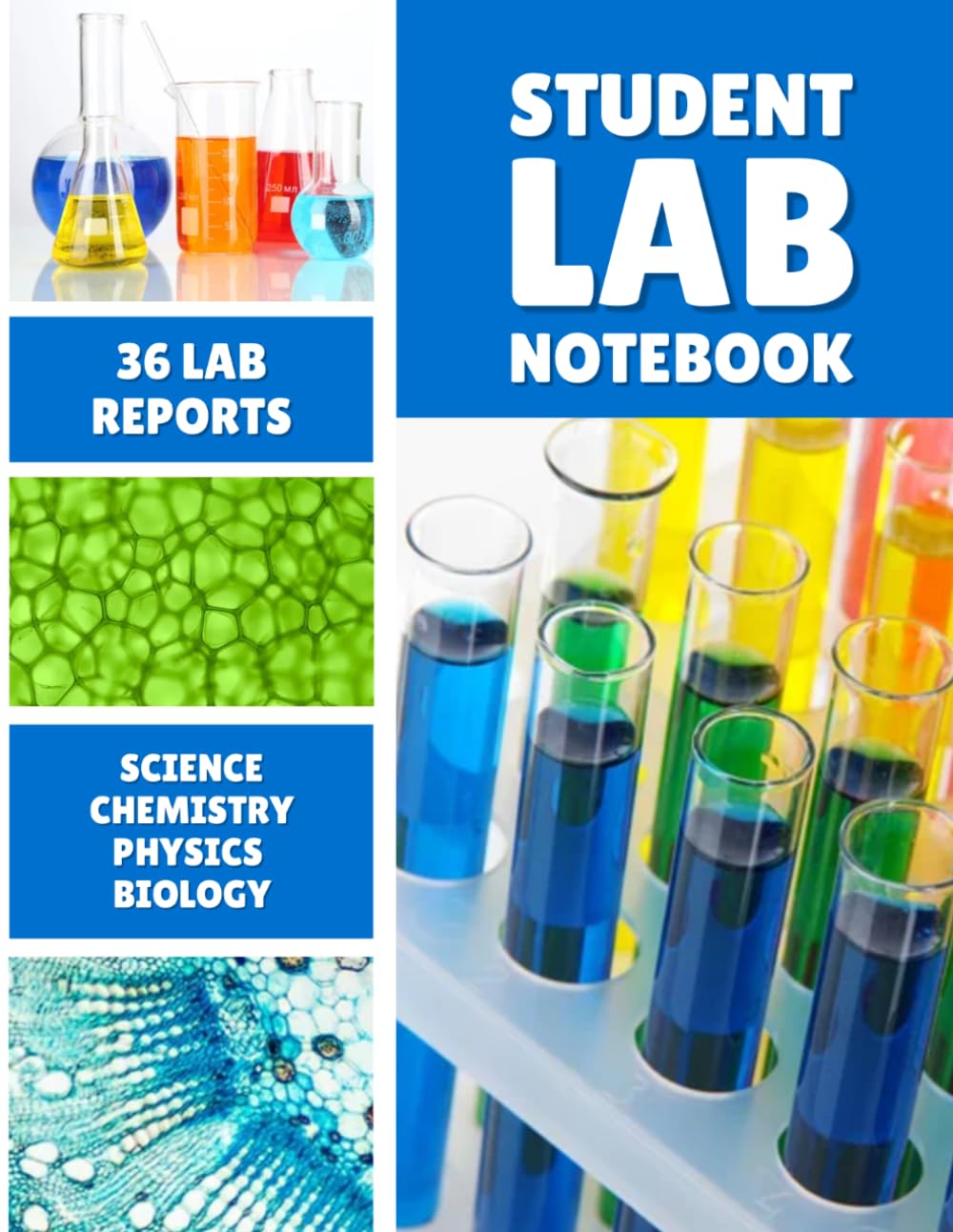 Student Lab Notebook for Middle and High School Science | Chemistry, Physics, and Biology | 36 Structured Lab Reports with Periodic Table, Equations, ... Physics & Biology Lab Journal Grades 6 to 12