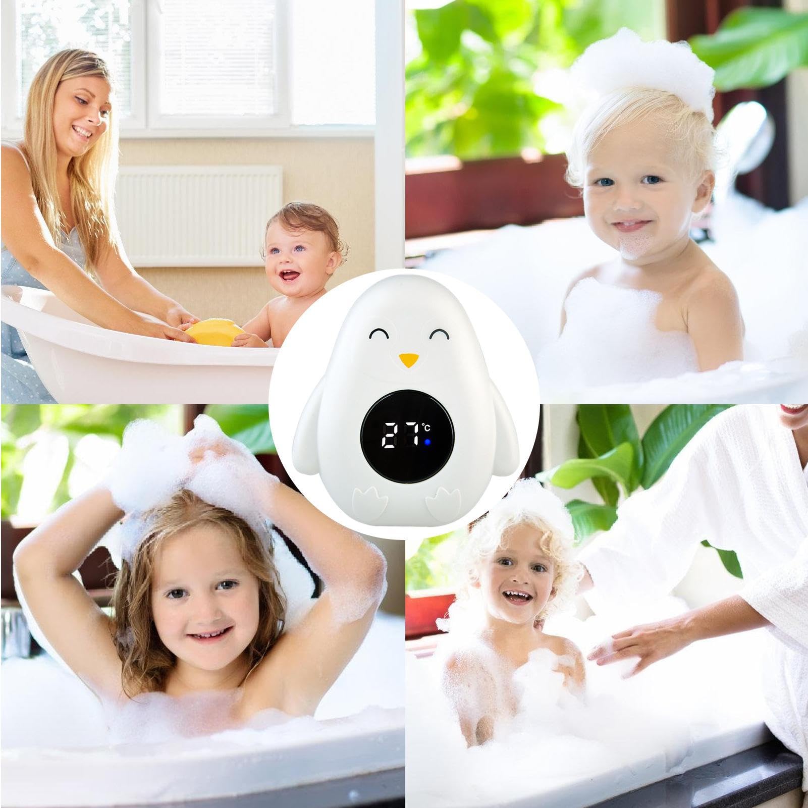 Thermomètre de Bain Numérique Manchot Pour Bébé et Nouveau-né Avec Écran LCD Tactile LED