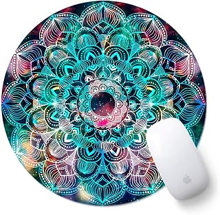 ToLuLu Round Cute Mouse Pad, Mousepad for Desktop Computer Laptop Notebook, Anti Slip Rubber Customized Mouse Mat for Working Gaming, Mini Funny Unique Design Mouse pad for Home, Office, Nice Mandala