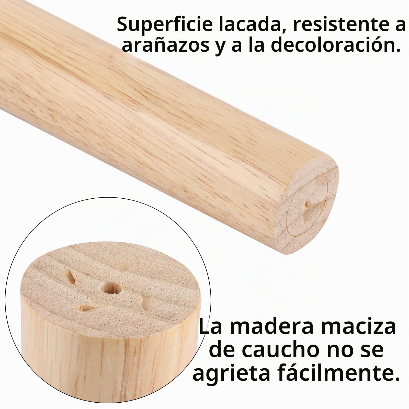 AKOLAFE 4 patas para muebles de madera de roble, 30 cm, patas de madera robustas, patas de muebles redondas, con placas de montaje y tornillos, para cama, armario, silla, mesa