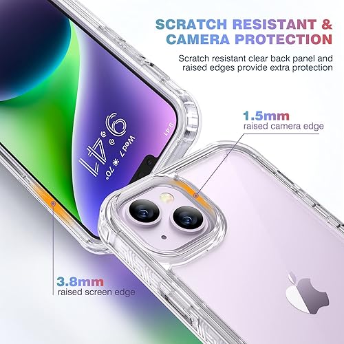 Miniatura 1008 de Diaclara - Funda diseñada para iPhone 14 Pro Max, resistente, de cuerpo completo, con protector de pantalla sensible al tacto y antiarañazos + Blanco