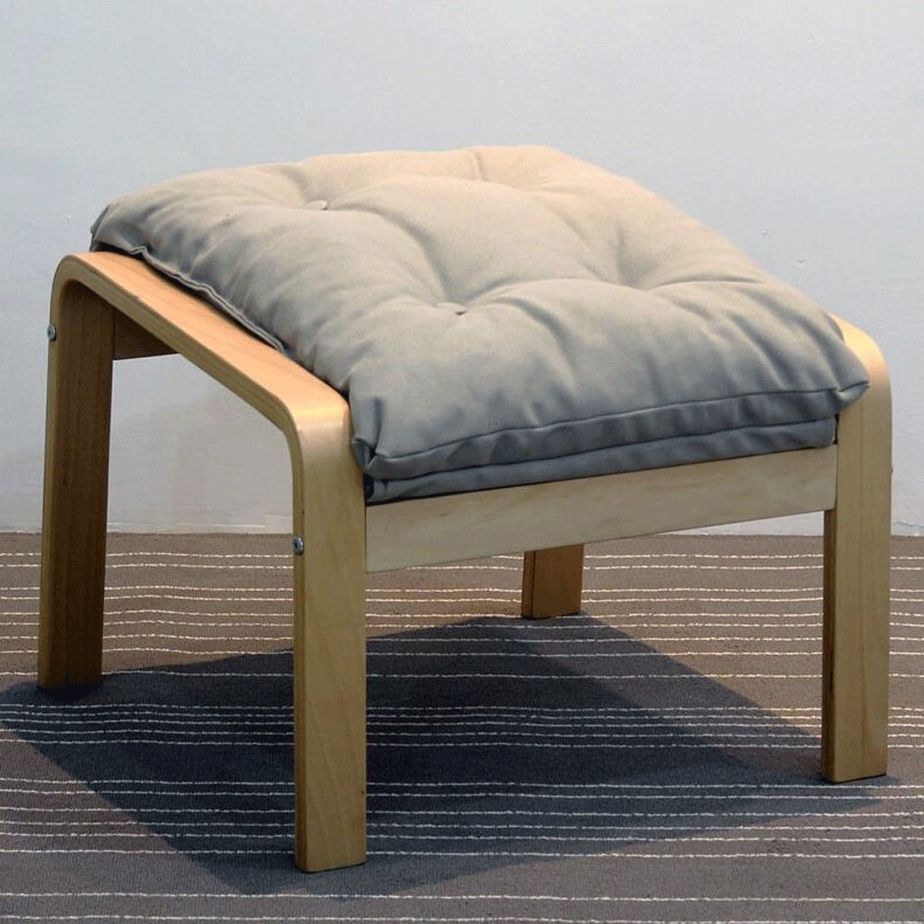 BMKY Barstools Footstool Sofa Foot Stool Solid Wood Fabric Sofa Stool Simple Pregnant Women Foot Foot Stool Casual Stool cafe chairs (Color : E)
