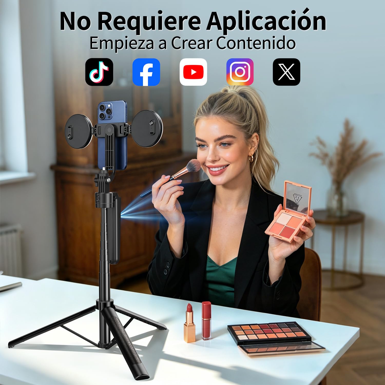 yAyusi Automático Facial Seguimiento Trípode con Luz, Sin App, 360° Rotación 180cm Trípode para Teléfono con Sensor de Movimiento, Soporte para Cámara de Teléfono para Vlog/Vídeo/Grabación