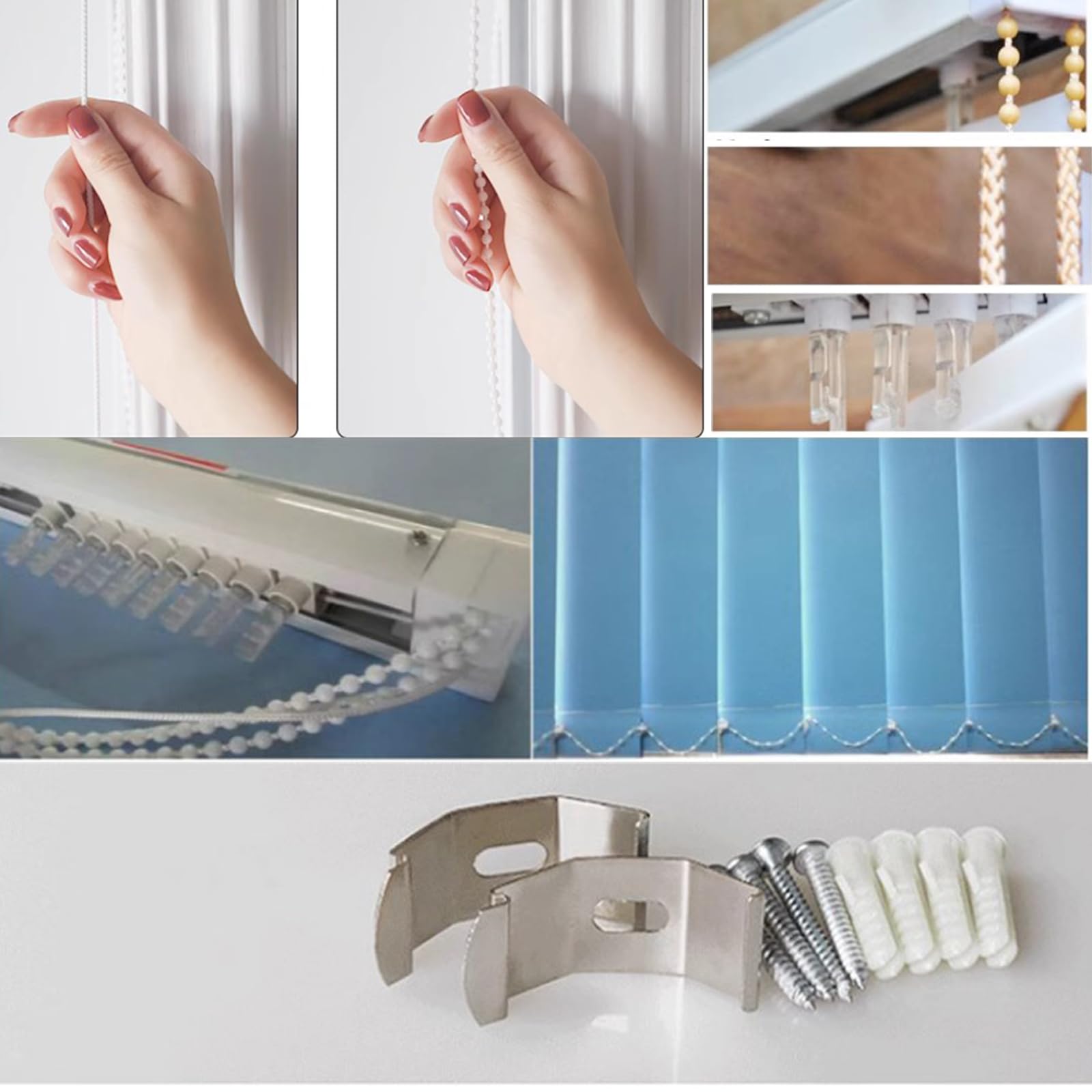 Blu Tende A Lamelle Verticali,Tende per La Privacy in Tessuto A Lamelle,Tenda A Rullo per Interni Oscurante,Controllo Luce Privacy,per Ufficio,Personalizzato,Larghezza×Altezza (60cm x 200cm)