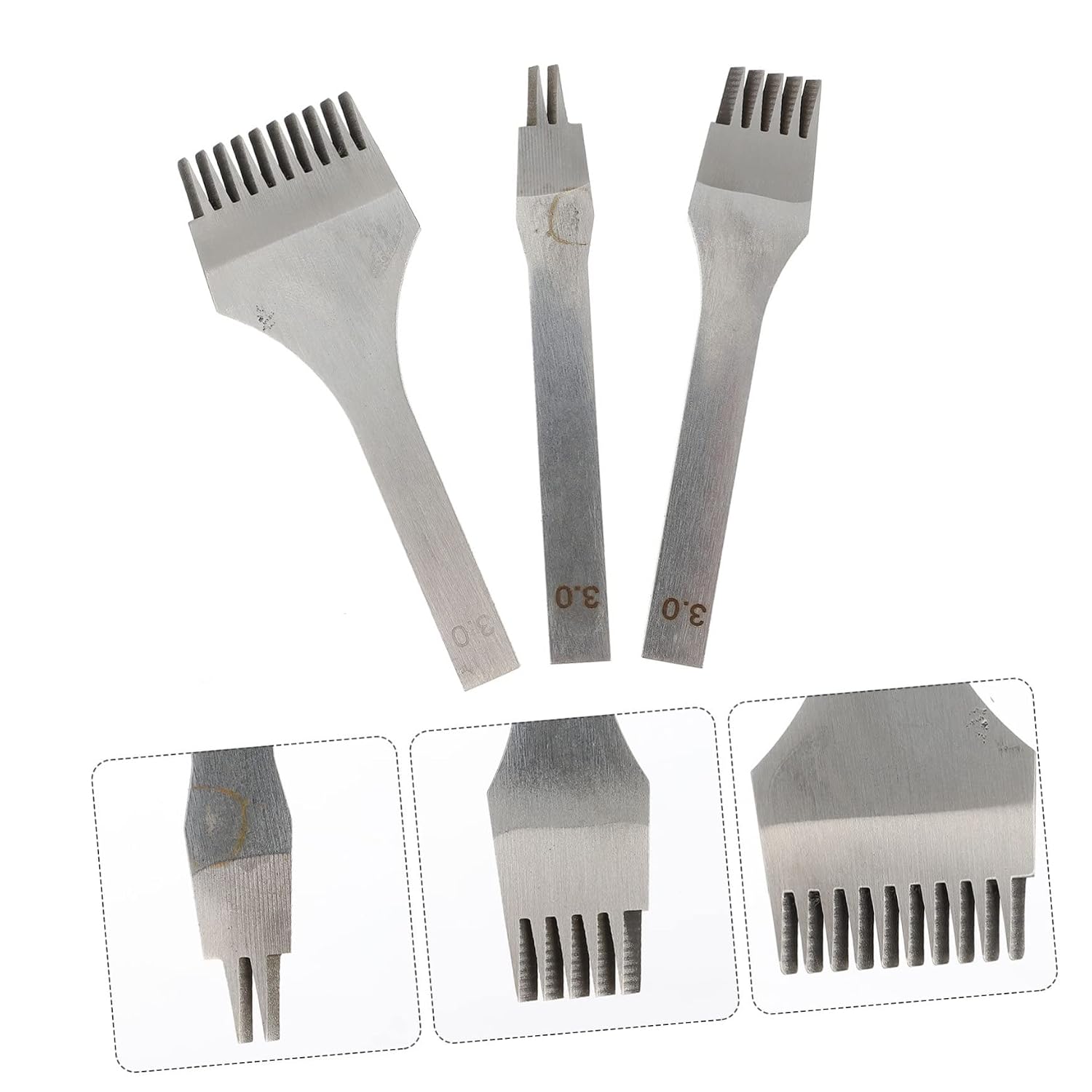 3pcs DIY Stitching Chisel Set Leather Craft Tool Leather Hole Punch Punching Cutters DIY Craft Supplies