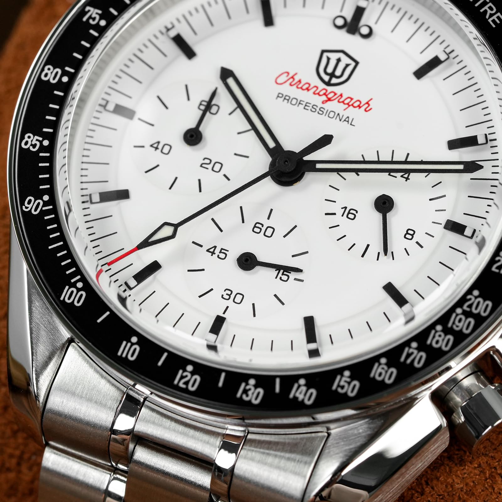 watchdives WD1860 WD1861 WD1863 Herren Chronograph, Japanisches VK63 Quarz Sportuhr, 40 mm Bubble Saphirglas Armbanduhr, 100 M Taucheruhr mit Edelstahlarmband