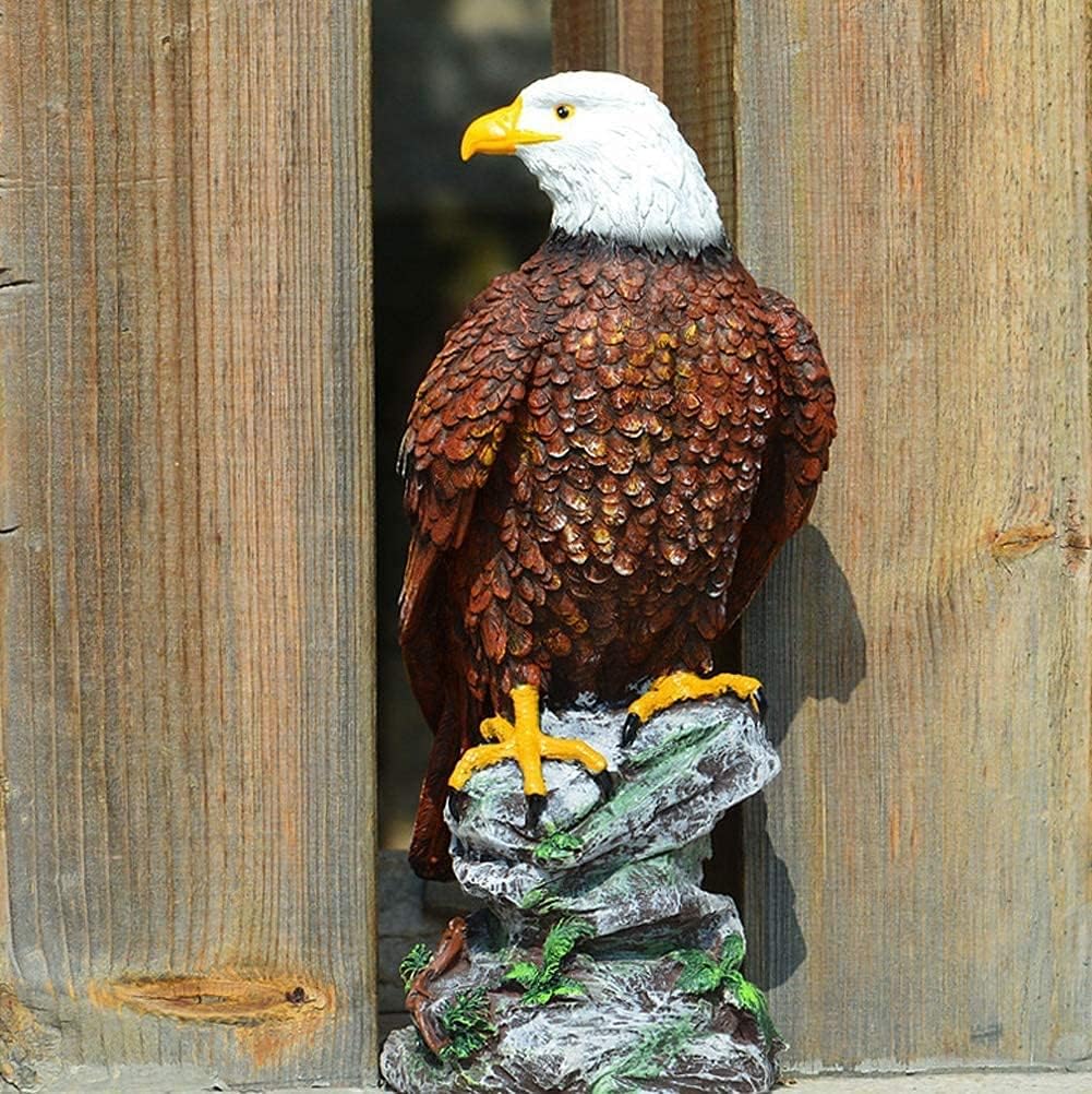 もらって嬉しい出産祝い 庭の彫像 ホームデスクハウスガーデンの芝生の芝生の装飾のためのハゲイーグル樹脂飾りの置物像の庭の風景装飾 ホーム リビングルーム パティオ オフィス用 Rachelbaptista Com Br