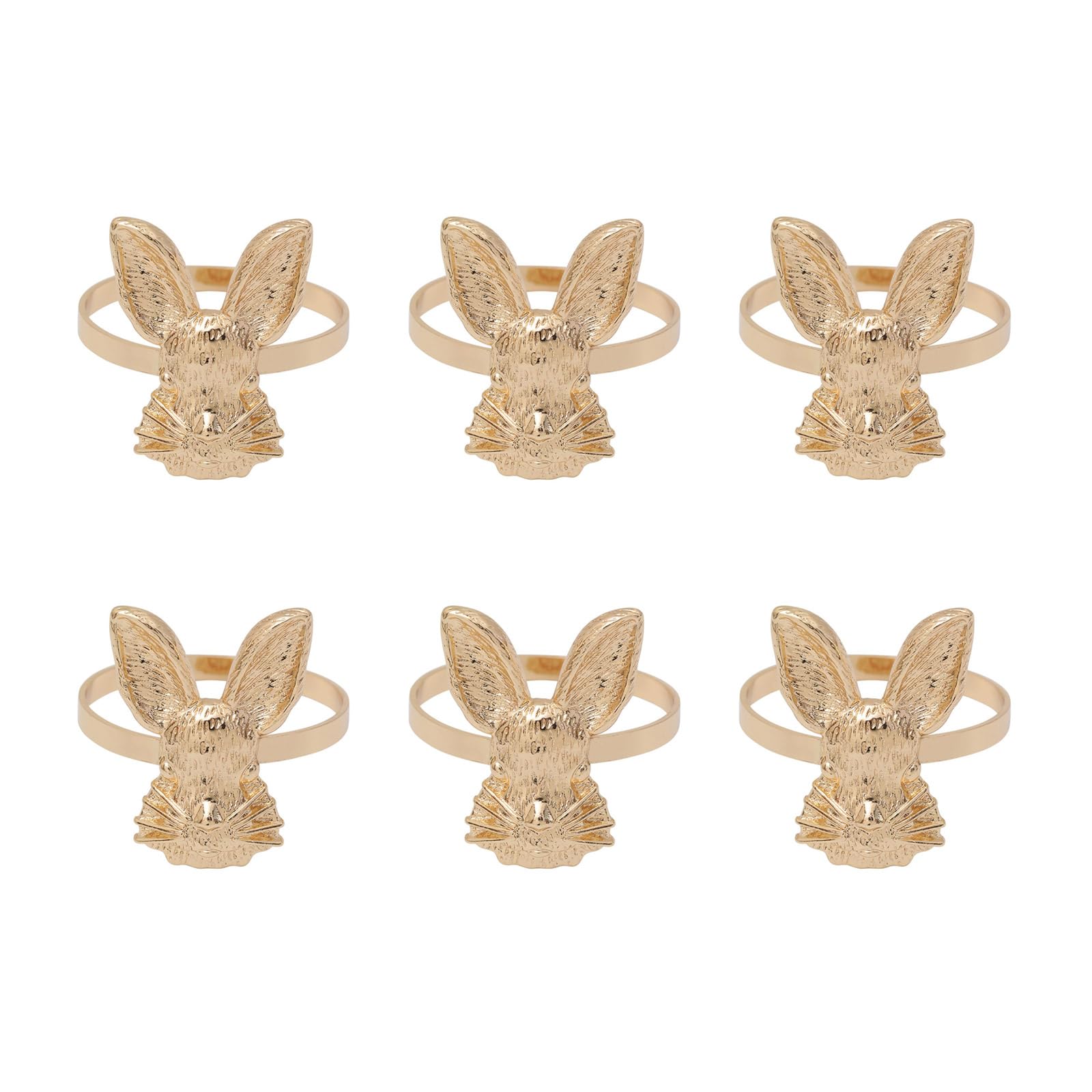 Kalttoy 6Pcs Delicate Rabbits Napkin Rings Unique Rabbits Napkin Rings for Easter Festival and Seasonal Decorations Lovely