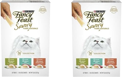 Fancy Feast Savory - Bolsas de puré, paquete variado, 0.35 onzas (paquete de 36)