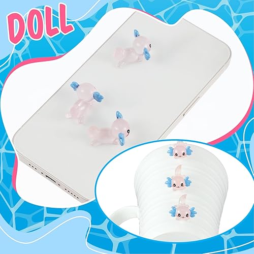 Miniatura 6 de Lewtemi 12 piezas de minilote de resina con dije de ajolote de animal, regalo en miniatura, jardín, paisaje, acuario, adorno de plantas en maceta,