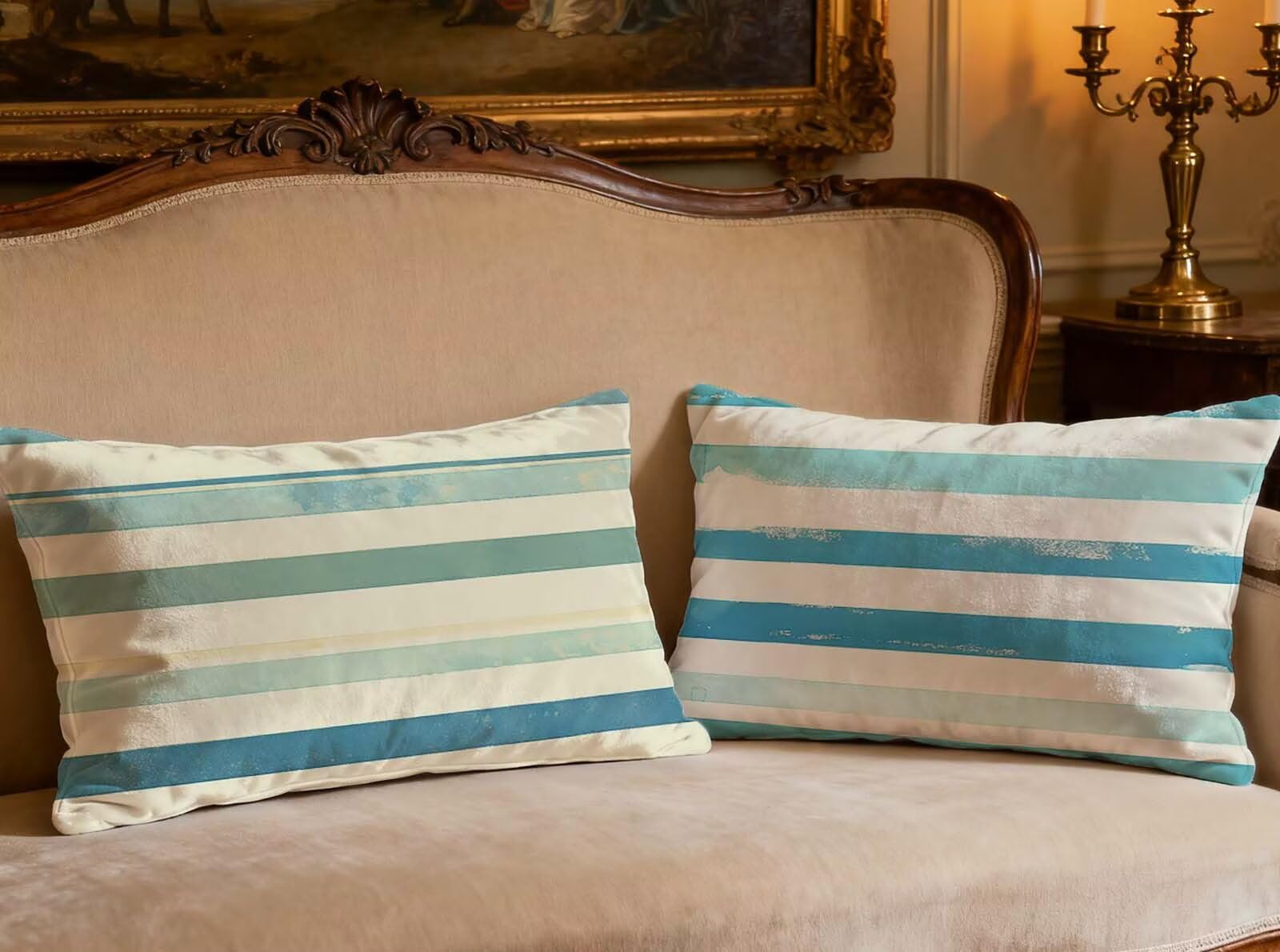 Fundas Cojines 40x60cm Evita Arrugas Terciopelo Azul Funda Almohada Sofa Raya