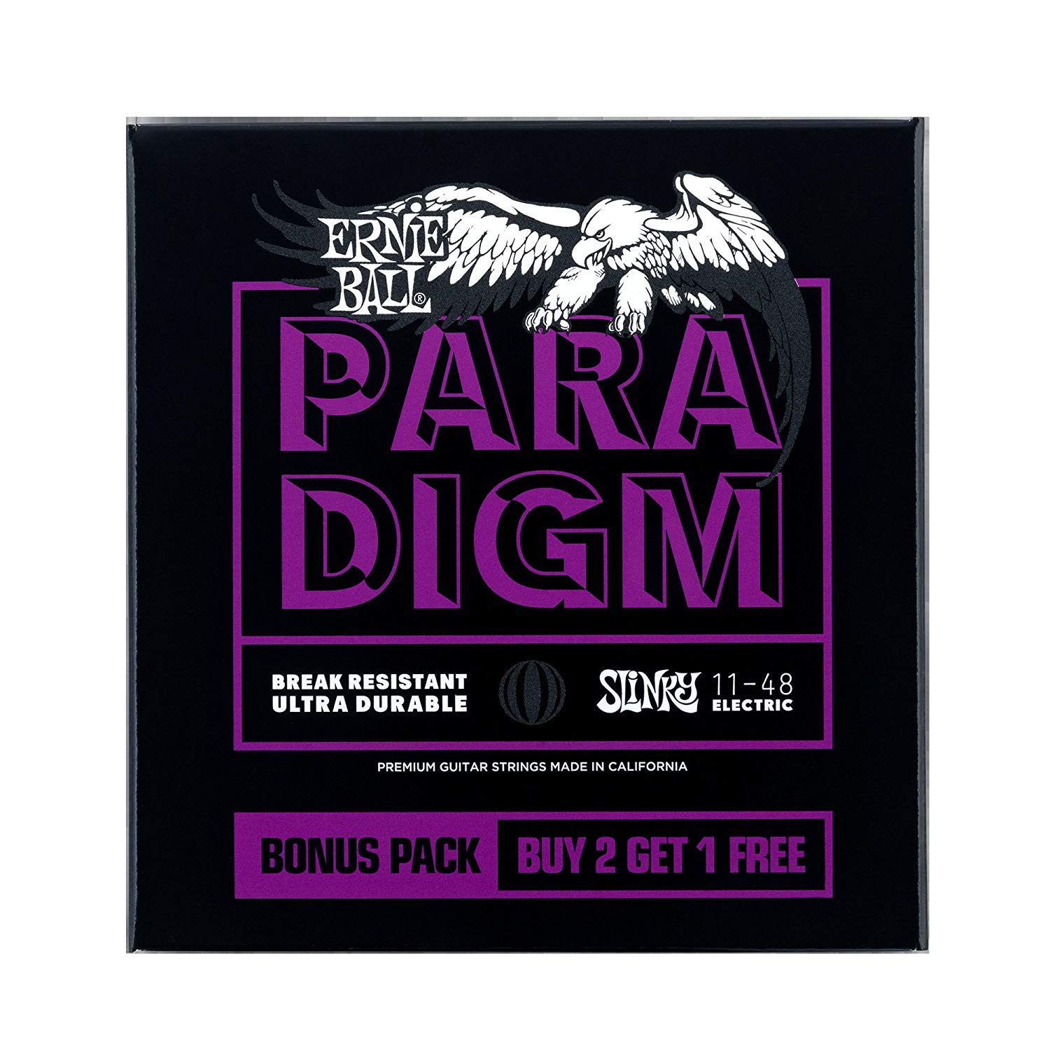 Ernie Ball Power Slinky Paradigm E-Gitarrensaiten, 3er-Pack, Stärke 11-48