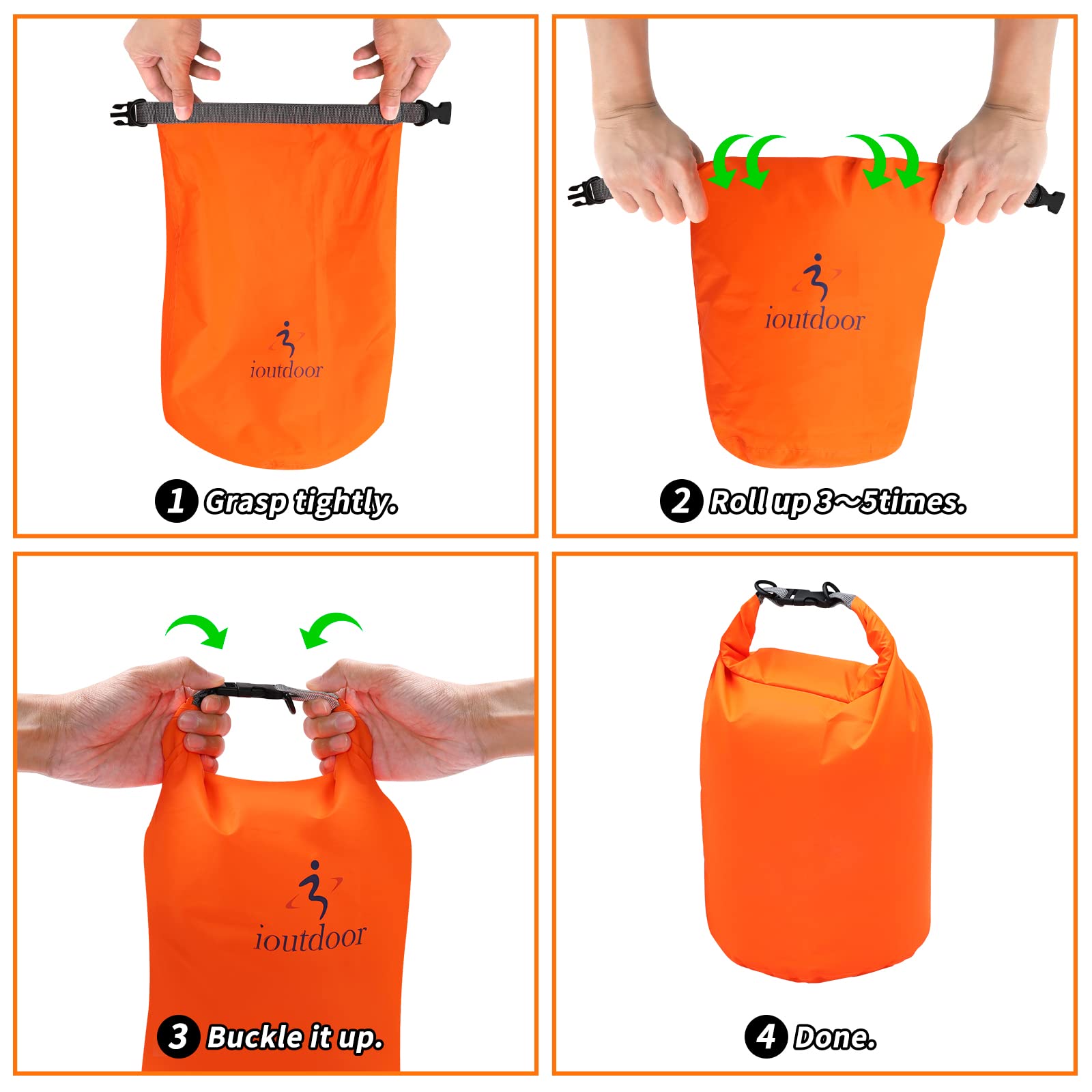 Sac étanche - 4 Pièces 2L/5L/10L/20L Dry Bag Set, Sac Sec Léger pour L'Extérieur Sacs De Sports Nautiques, Fermeture De Sécurité, pour Le Kayak Bateau/Pêche/Rafting/Natation (4pcs,20L)