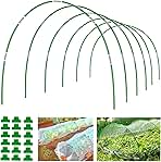 joyhalo Garden Hoops for Raised Beds, 36pcs Greenhouse Hoops, Rust-Free Coated Fiberglass 8ft Garden Tunnel, Detachable Hoop House Frame for Row Cover, Bird Netting, Garden Netting, Plant Covers