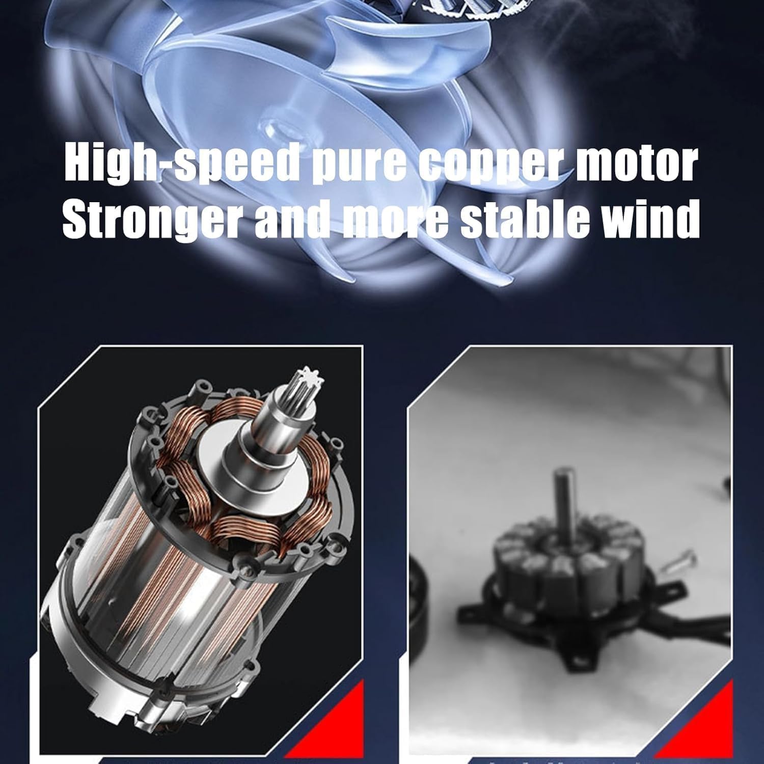 Cordless Leaf Blower Handheld Turbo Jet Blower Compressed Air Portable Dust Cleaner, Mini Powered Clear Snow Duster with Battery and Charge (with 1/2*Battery) (Blue)